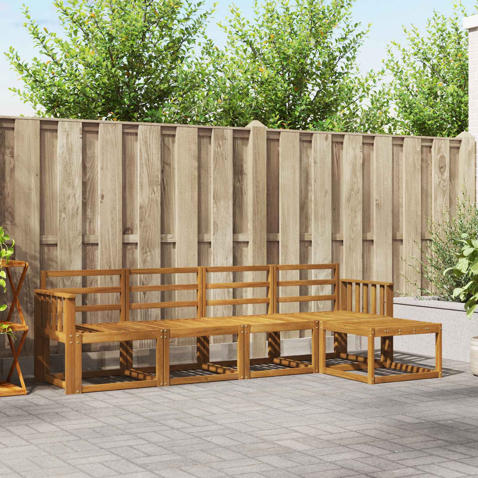 vidaXL Buiten bankenset 5 pcs Naturel Massief Acaciahout
