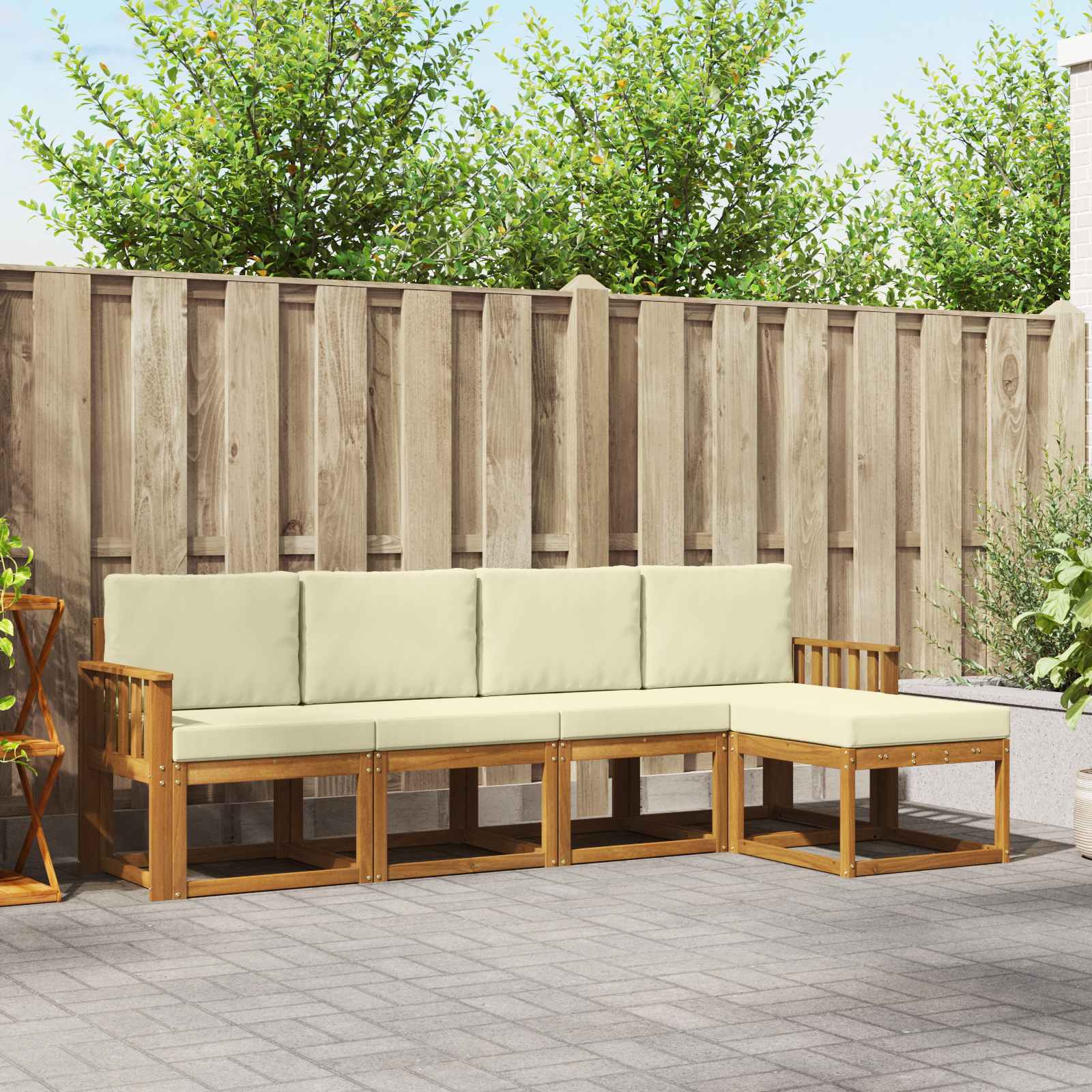 vidaXL Buiten bankenset 5 pcs Naturel Massief Acaciahout