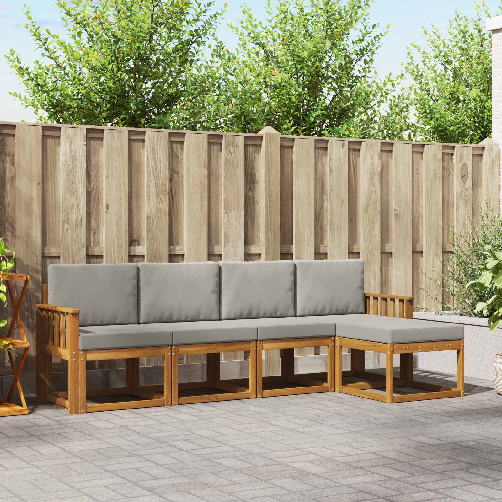 vidaXL Buiten bankenset 5 pcs Naturel Massief Acaciahout