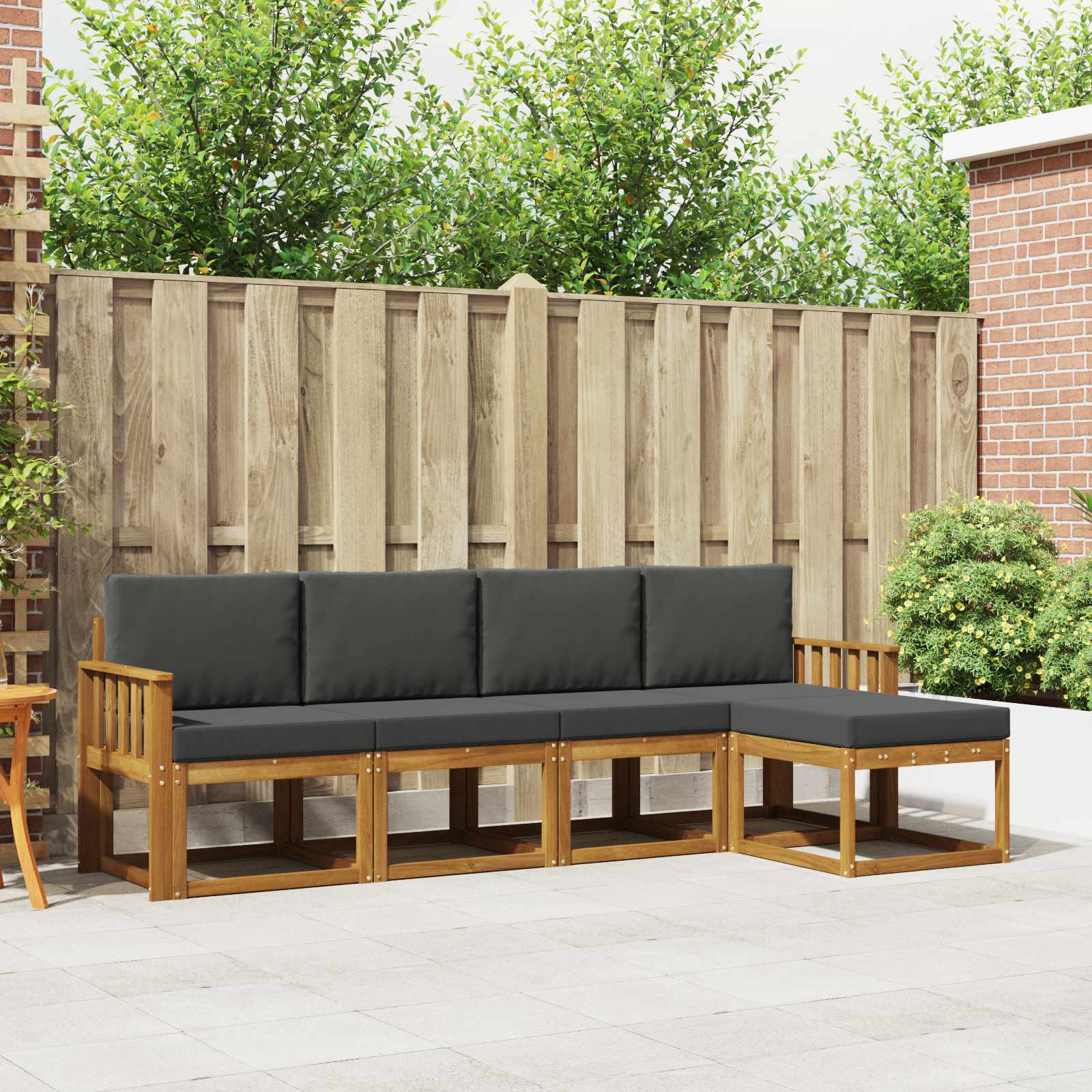 vidaXL Buiten bankenset 5 pcs Naturel Massief Acaciahout