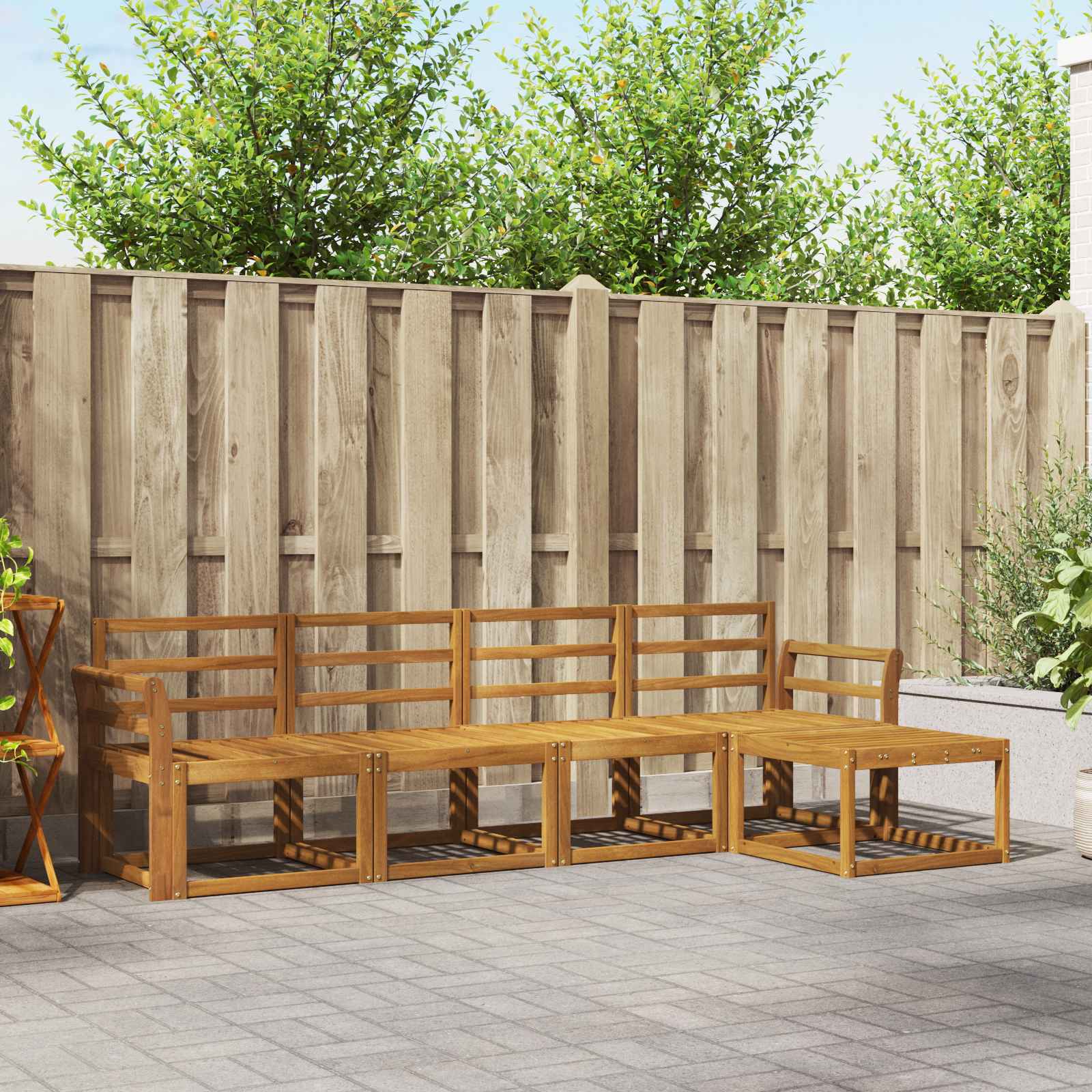 vidaXL Buiten bankenset 5 pcs Naturel Massief Acaciahout