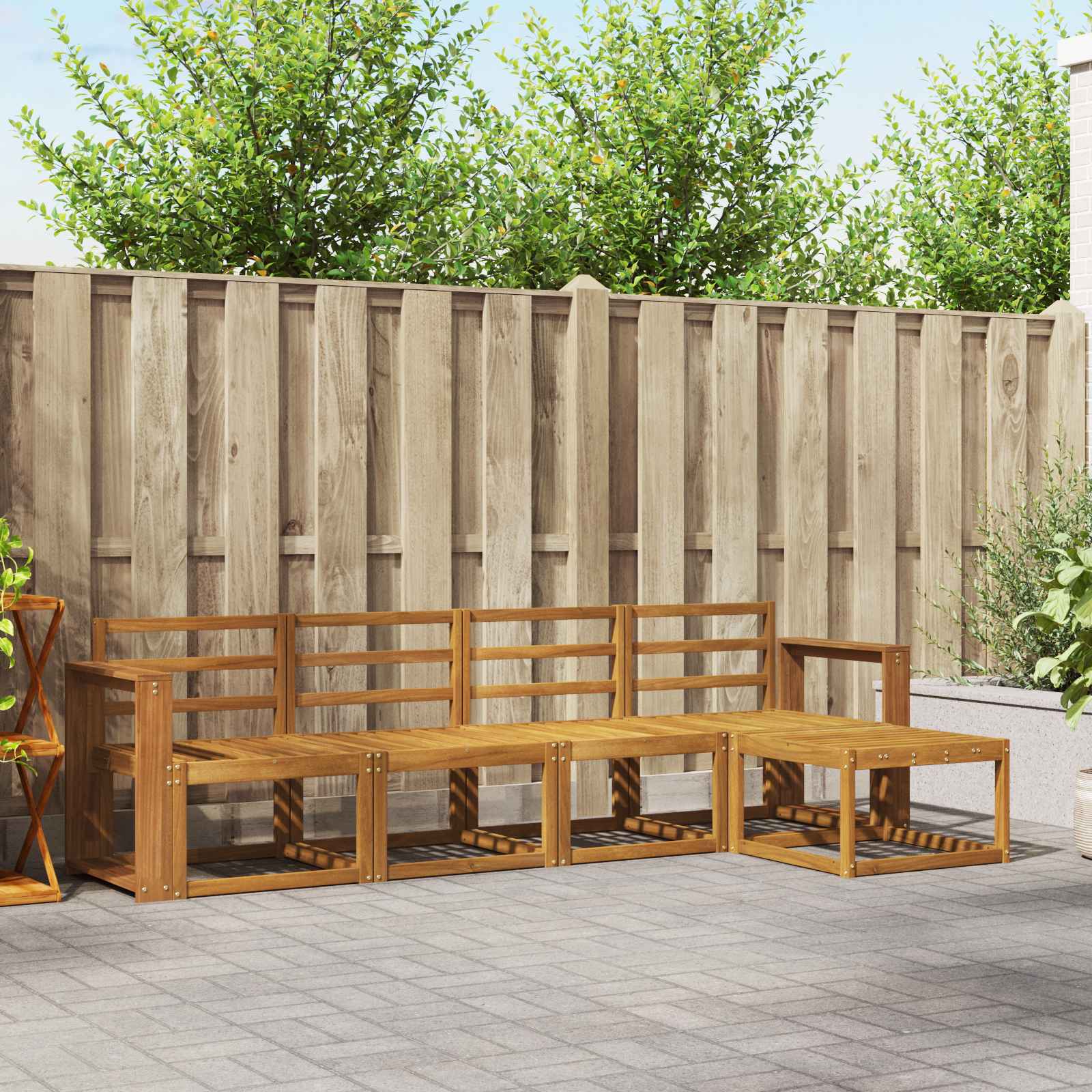 vidaXL Buiten bankenset 5 pcs Naturel Massief Acaciahout
