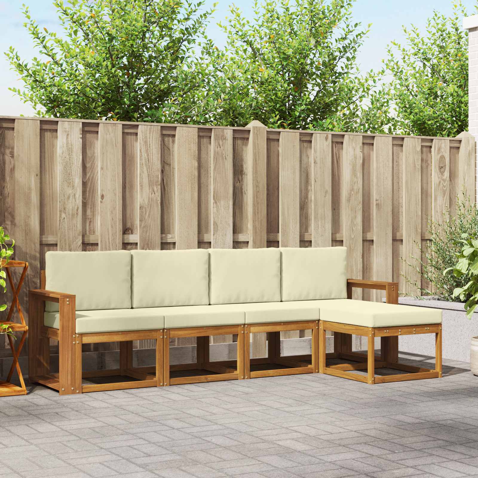 vidaXL Buiten bankenset 5 pcs Naturel Massief Acaciahout