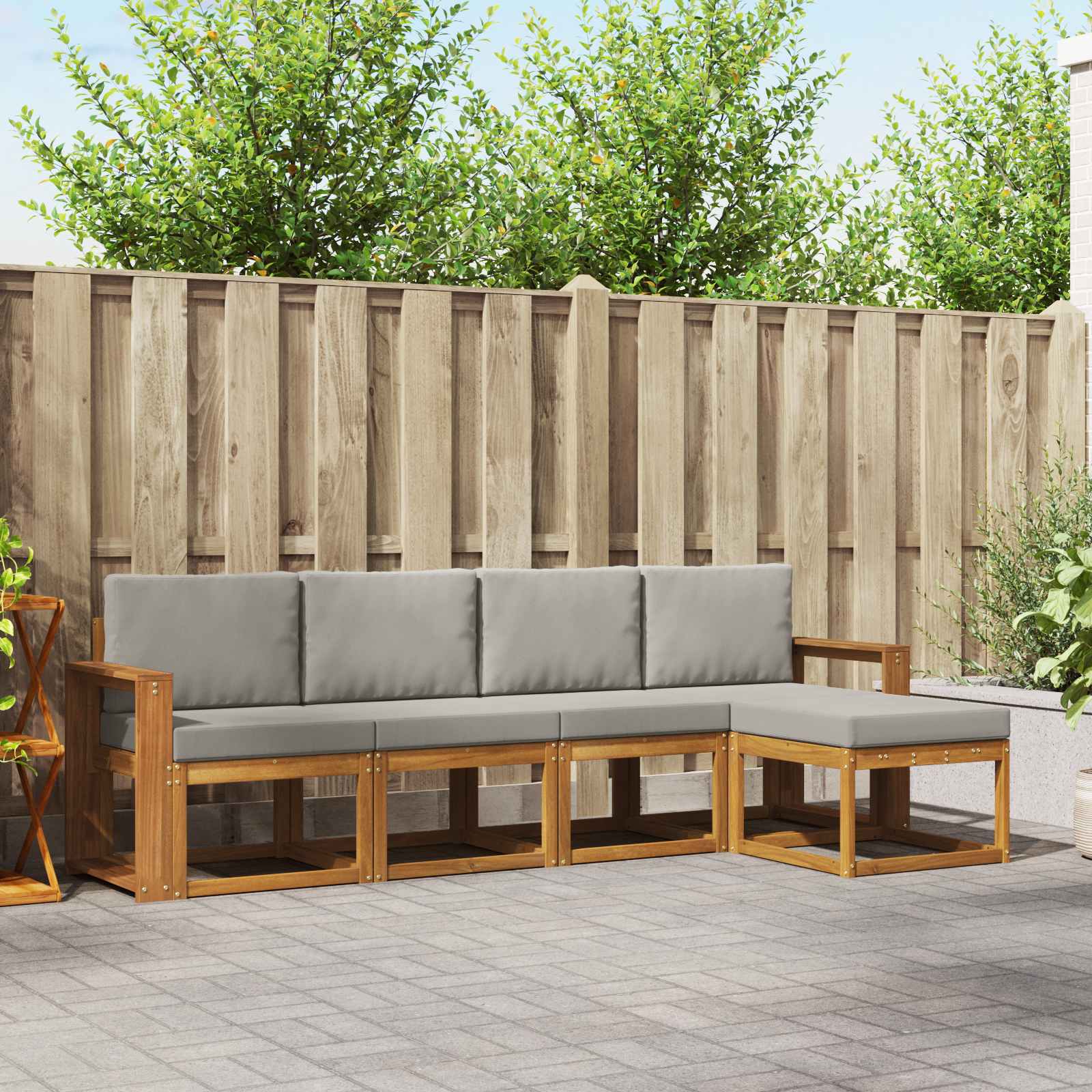 vidaXL Buiten bankenset 5 pcs Naturel Massief Acaciahout
