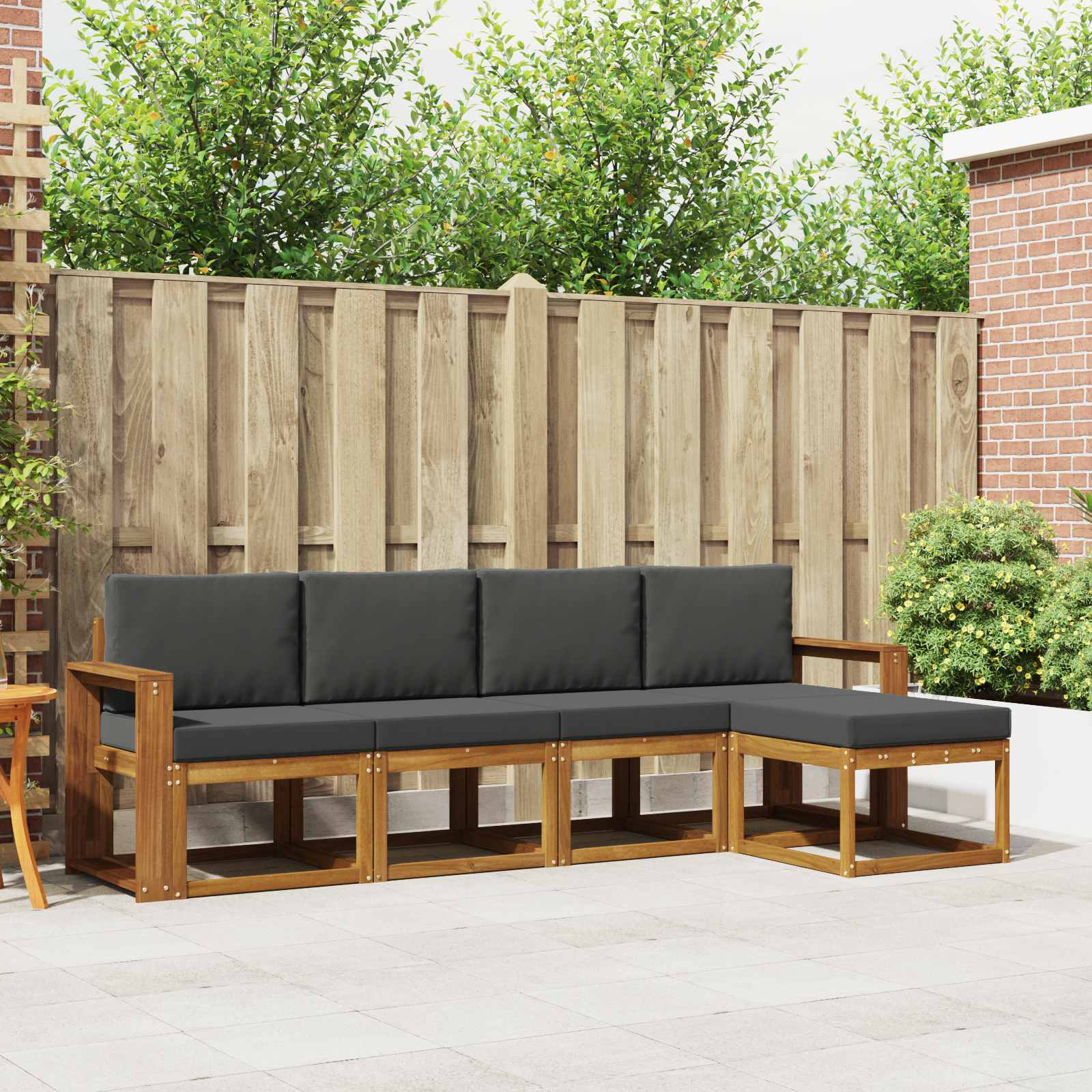 vidaXL Buiten bankenset 5 pcs Naturel Massief Acaciahout