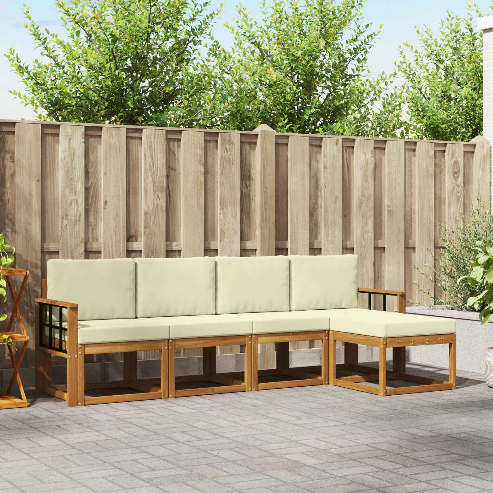 vidaXL Buiten bankenset 5 pcs Naturel Massief Acaciahout