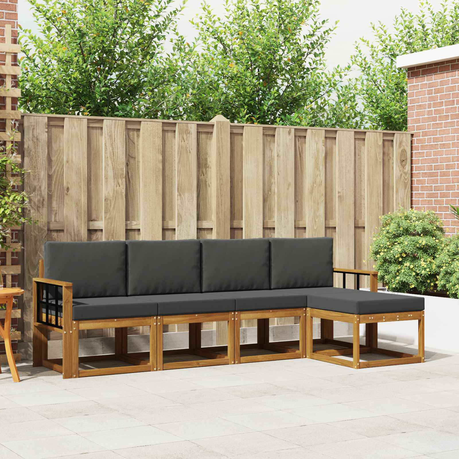 vidaXL Buiten bankenset 5 pcs Naturel Massief Acaciahout