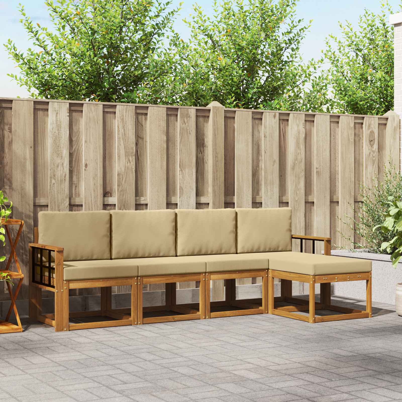 vidaXL Buiten bankenset 5 pcs Naturel Massief Acaciahout