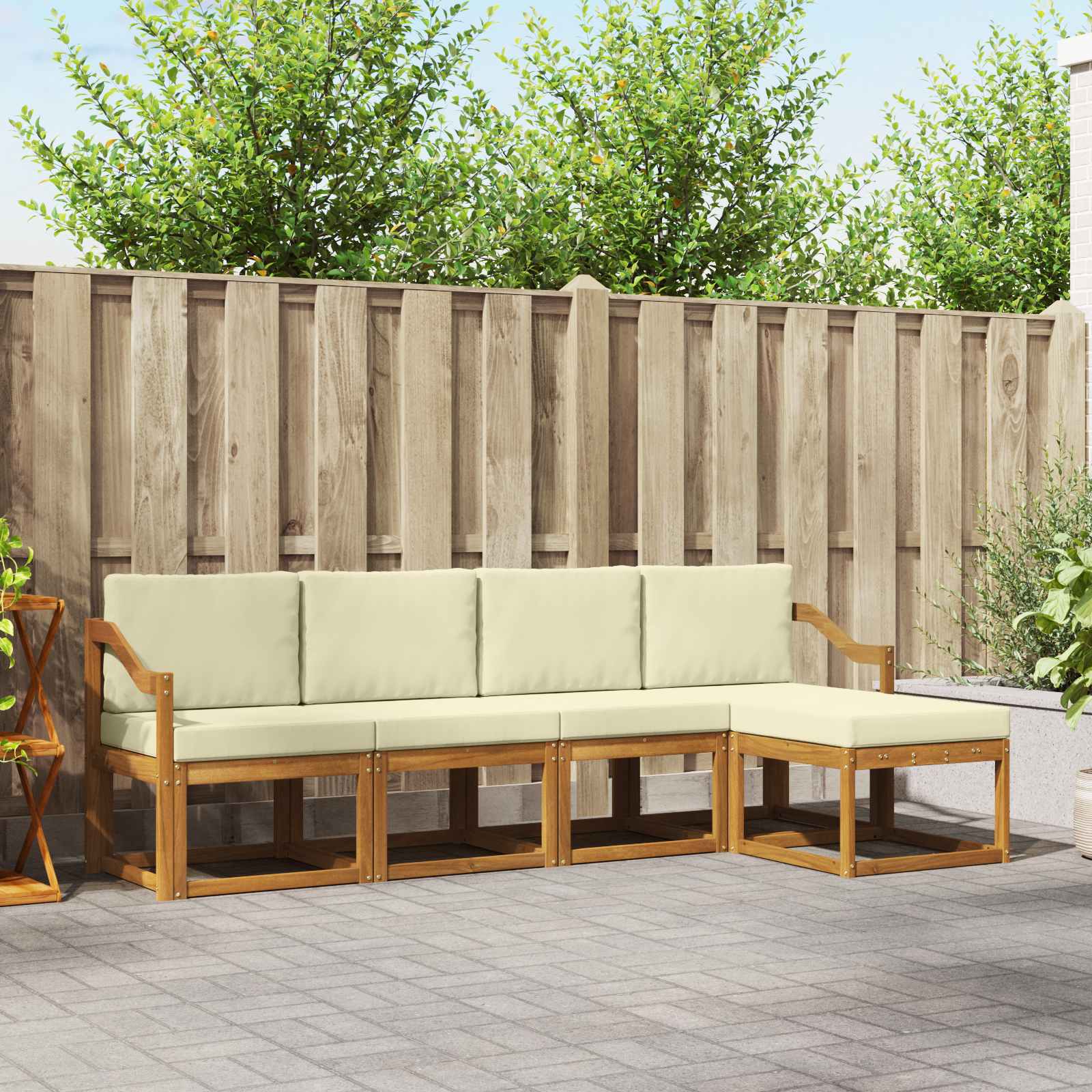 vidaXL Buiten bankenset 5 pcs Naturel Massief Acaciahout