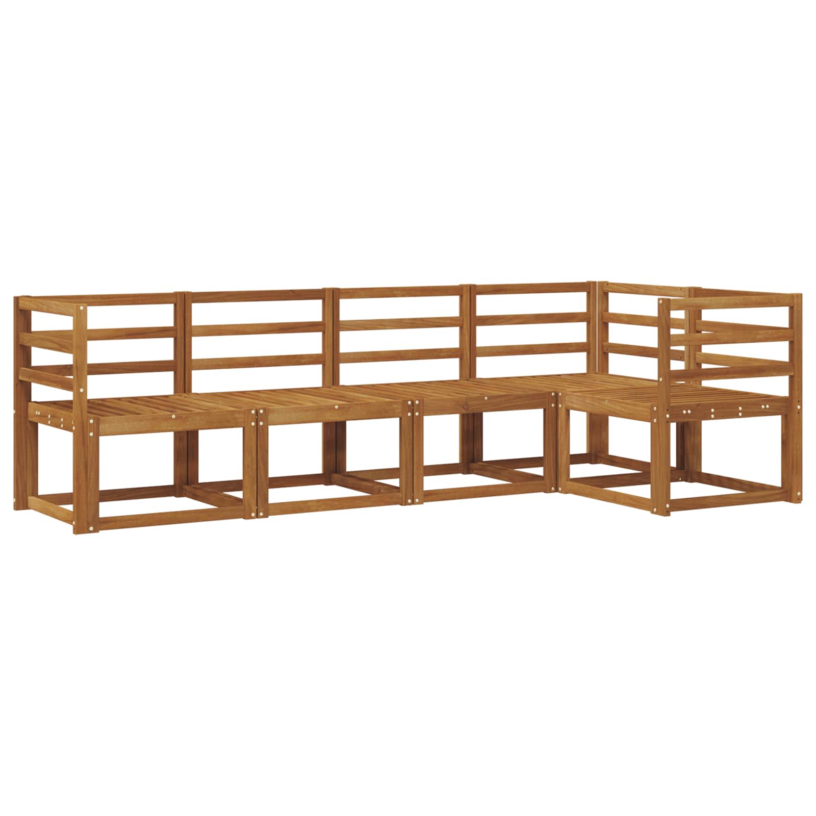 vidaXL Bankstel 5 pcs Naturel