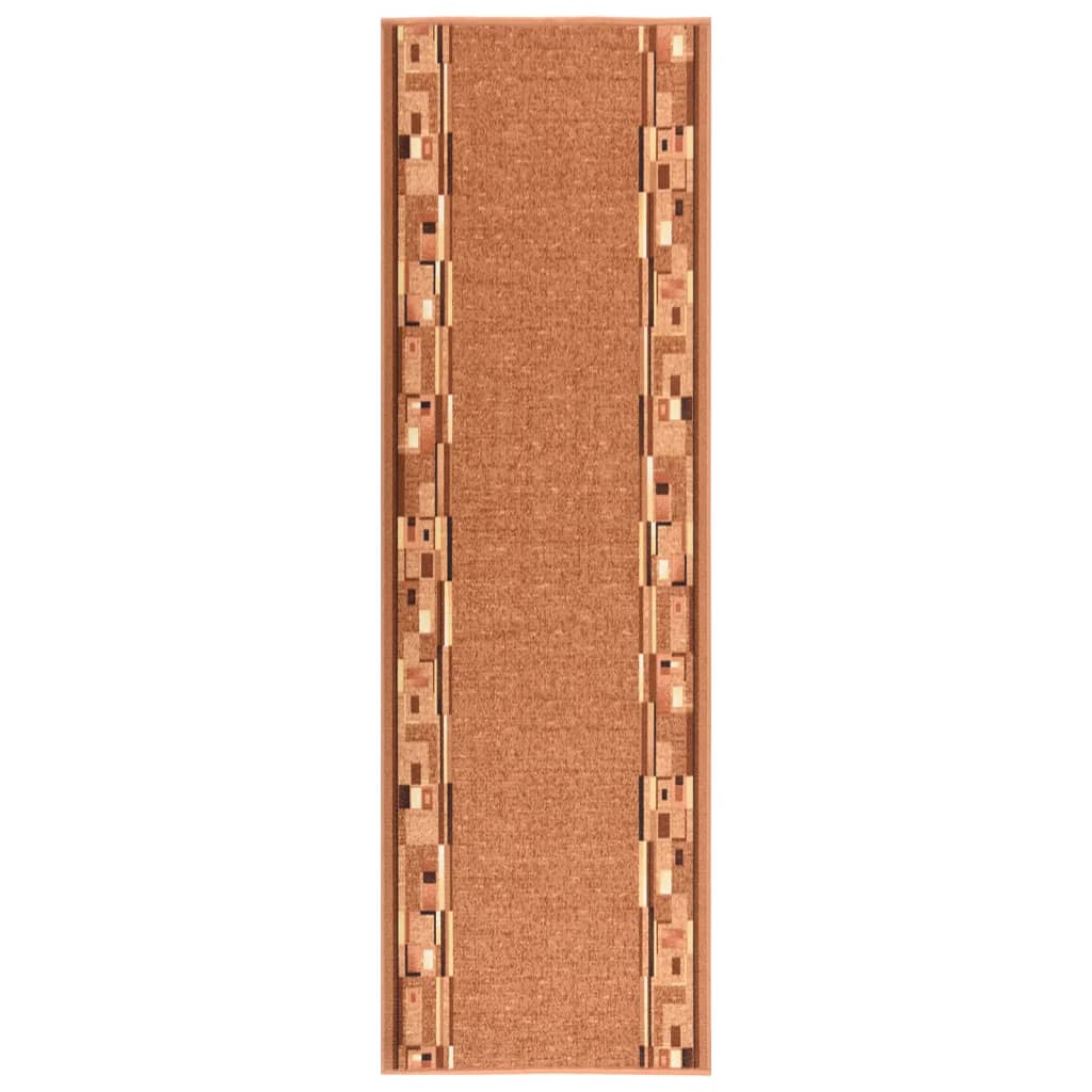 vidaXL Tapijtloper anti-slip 67x250 cm bruin
