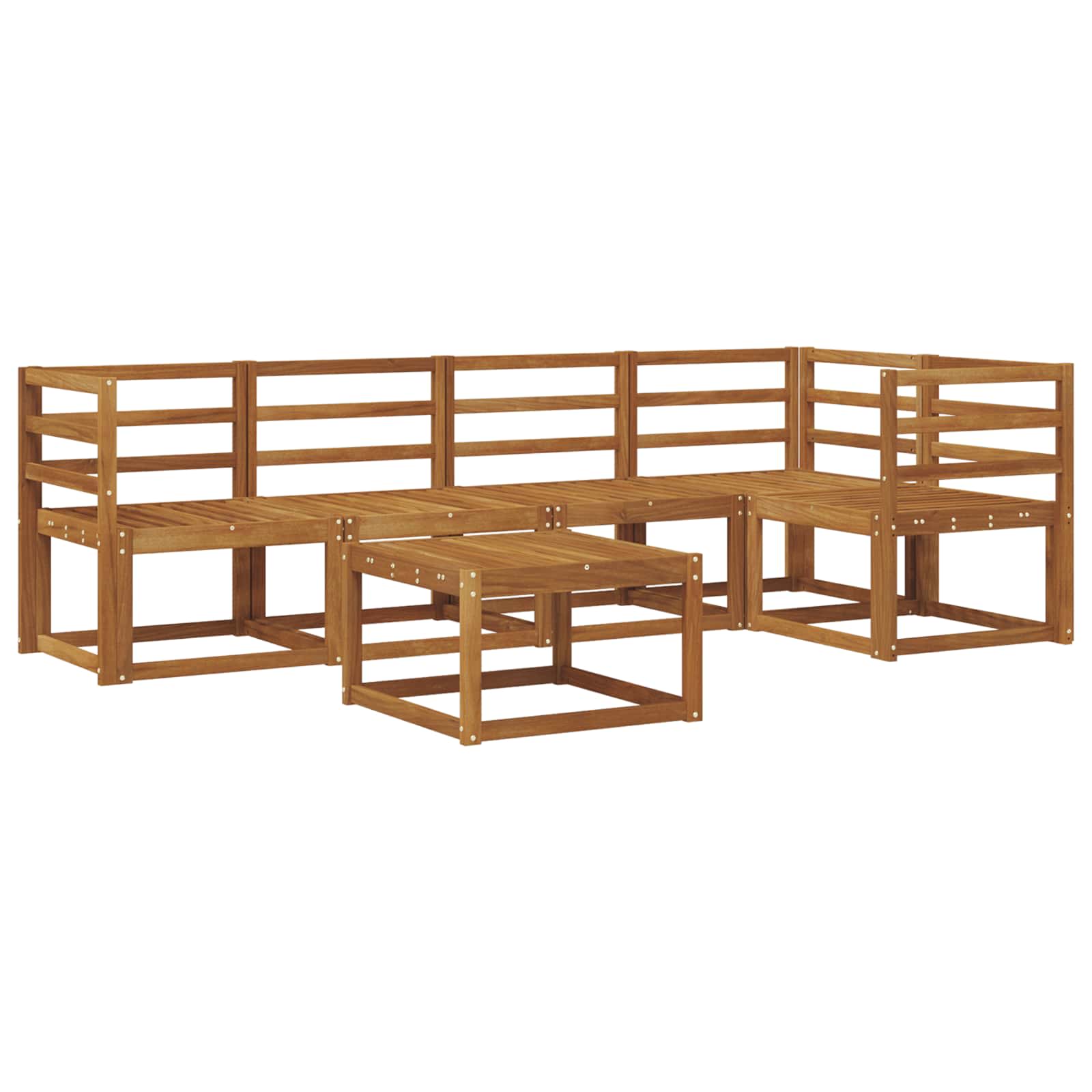 vidaXL Bankstel 6 pcs Naturel Massief Acaciahout