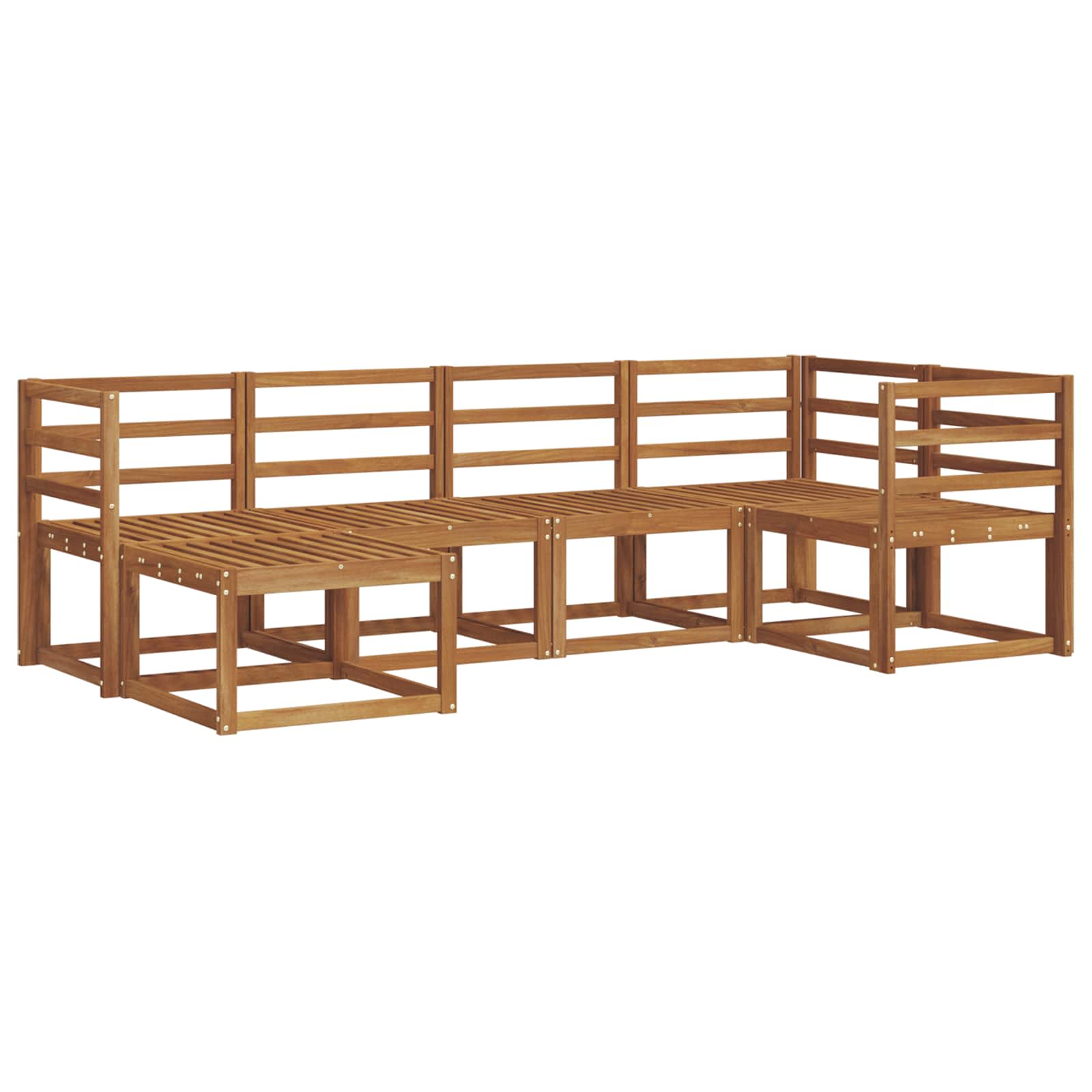 vidaXL Bankstel 6 pcs Naturel