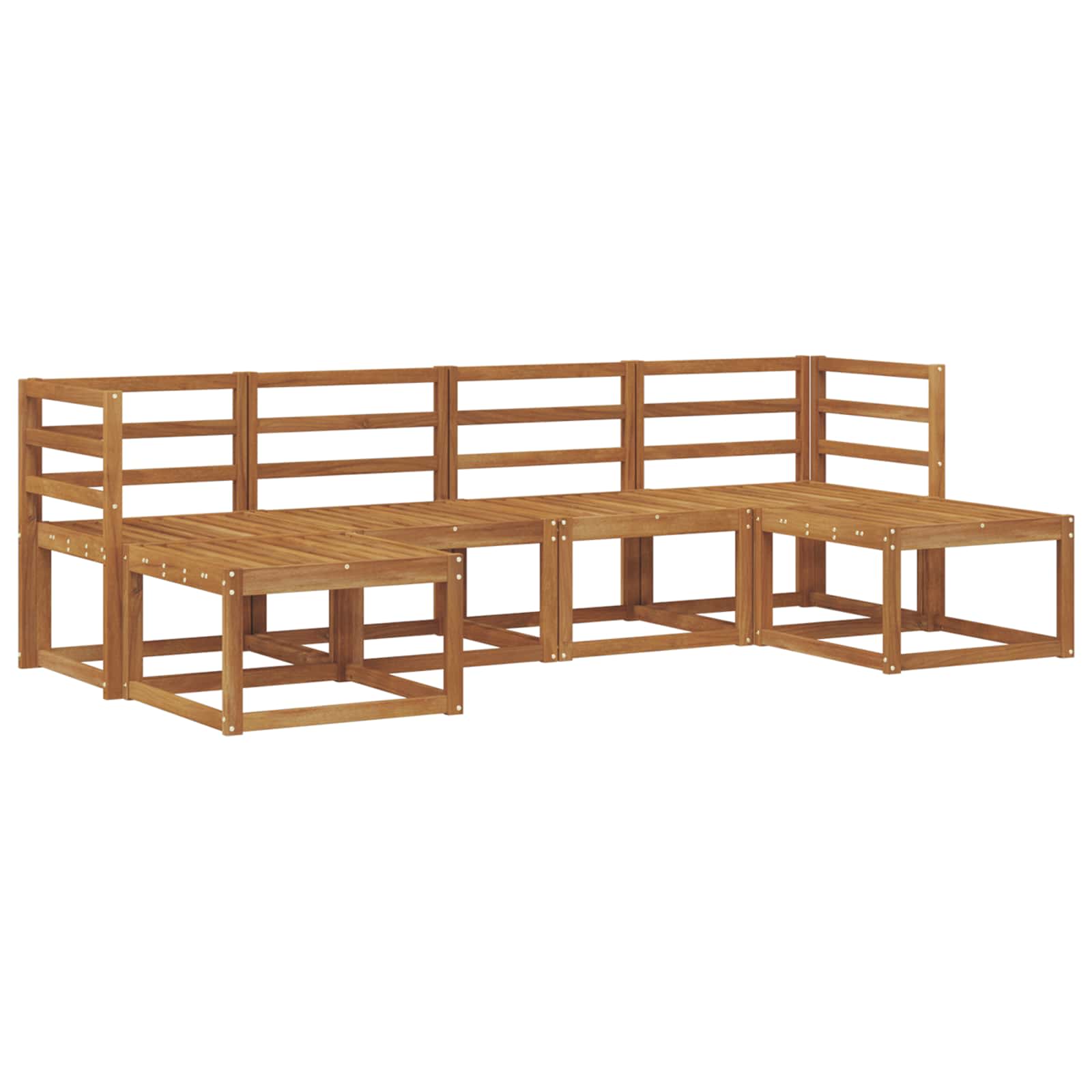 vidaXL Buiten bankenset 6 pcs Naturel Massief Acaciahout