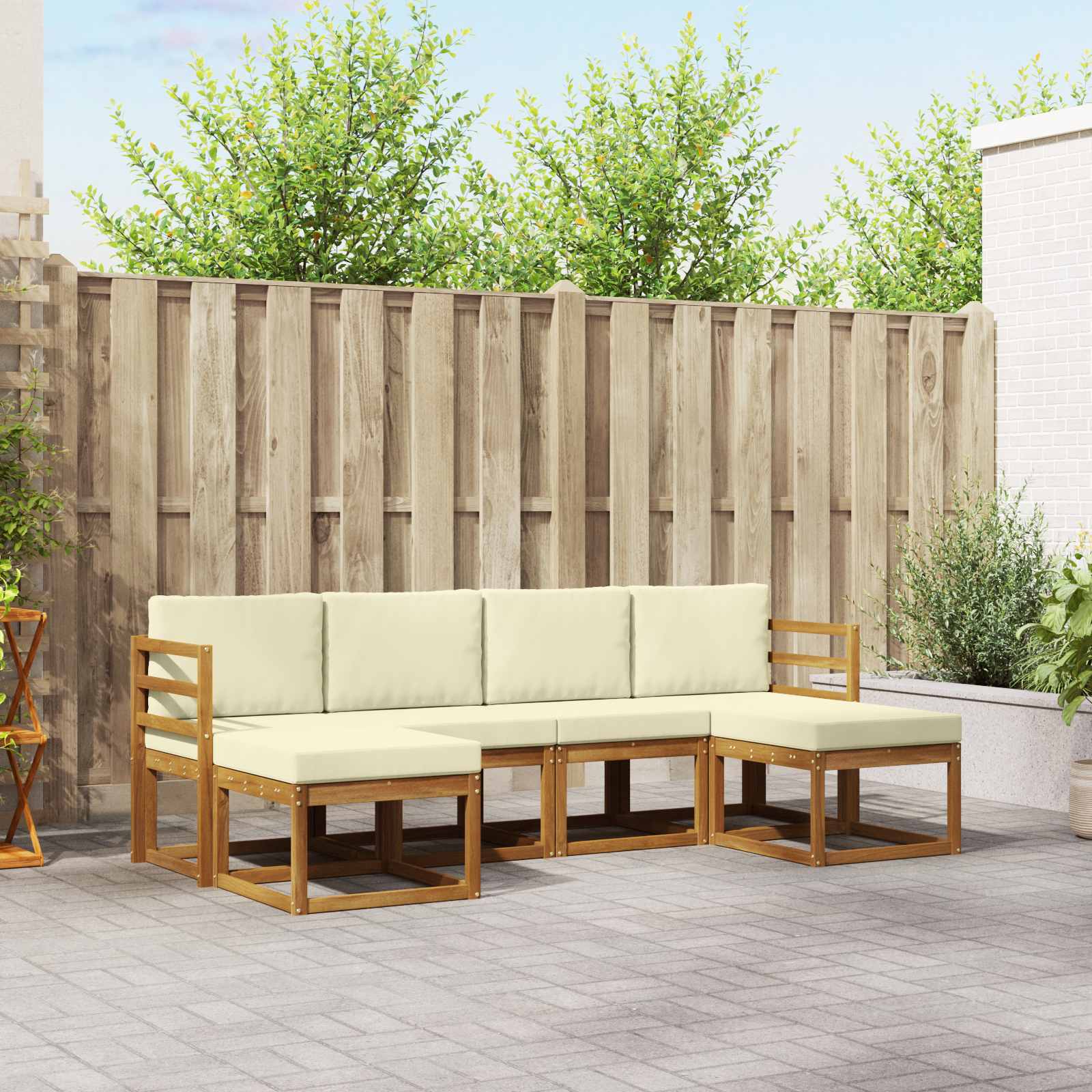 vidaXL Buiten bankenset 6 pcs Naturel Massief Acaciahout