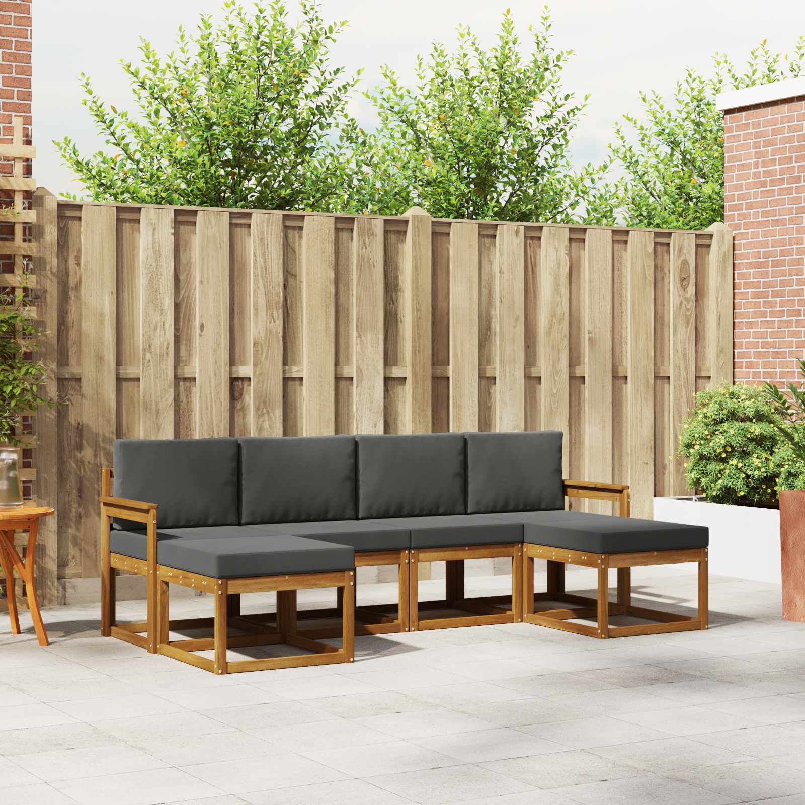 vidaXL Buiten bankenset 6 pcs Naturel Massief Acaciahout
