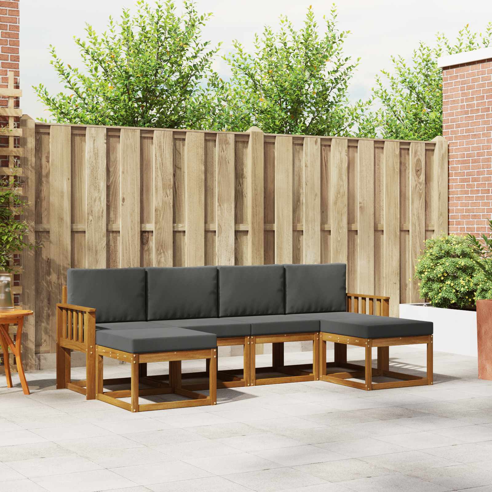 vidaXL Buiten bankenset 6 pcs Naturel Massief Acaciahout