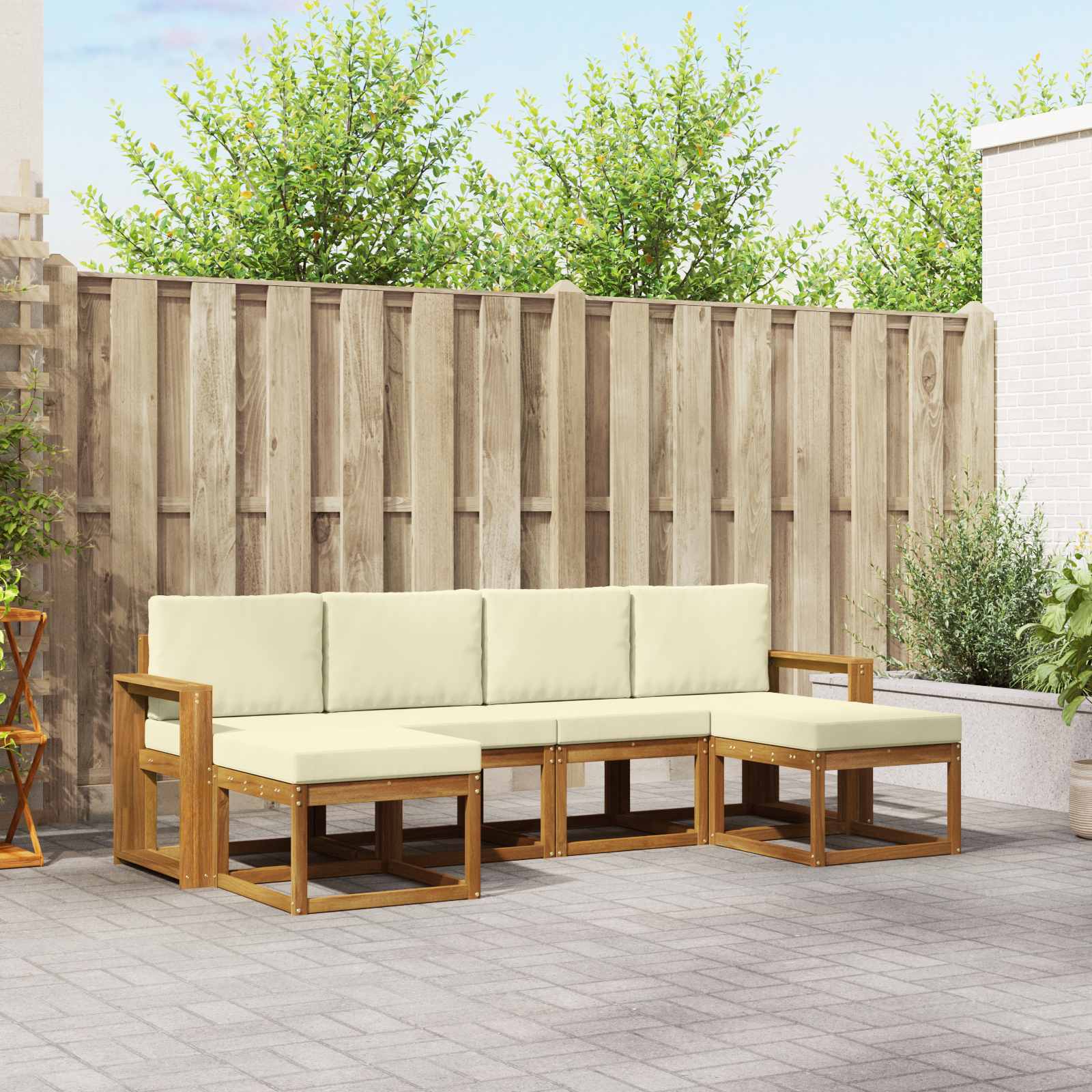 vidaXL Buiten bankenset 6 pcs Naturel Massief Acaciahout
