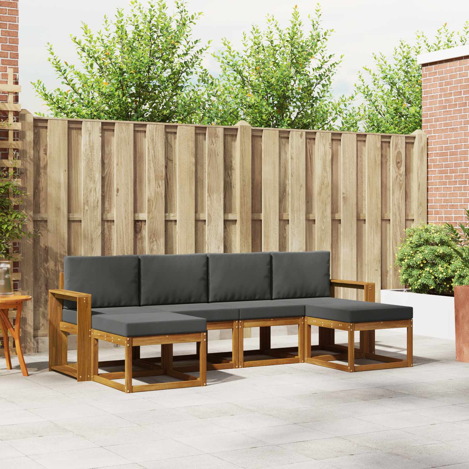 vidaXL Buiten bankenset 6 pcs Naturel Massief Acaciahout