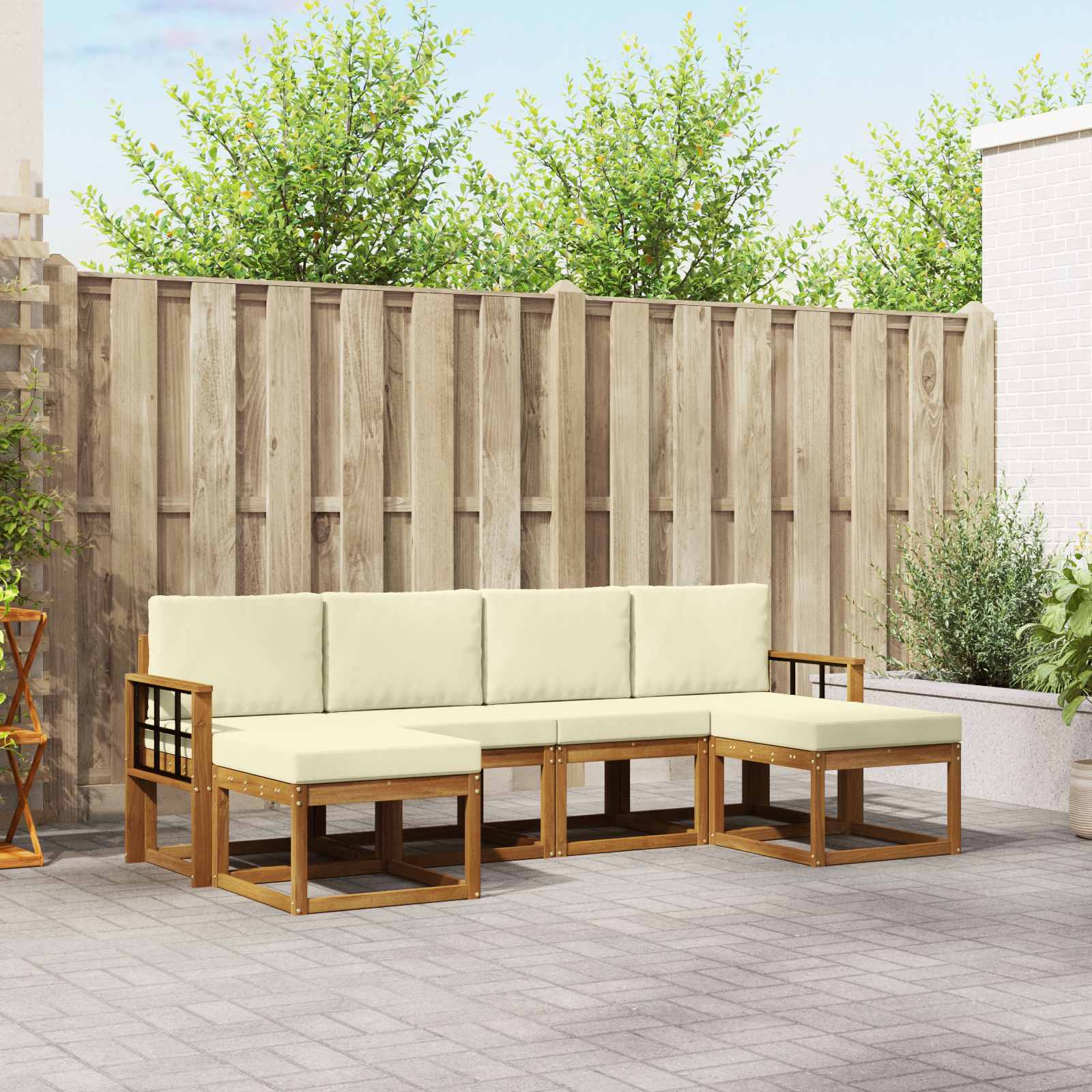 vidaXL Buiten bankenset 6 pcs Naturel Massief Acaciahout