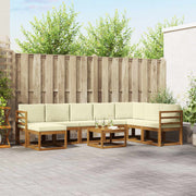 vidaXL Bankstel met kussen 9 pcs Natuurlijk en Crème