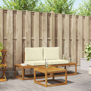 vidaXL Bankstel 3 pcs Naturel Massief Acaciahout en Polyester