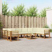 vidaXL Bankstel met kussen 11 pcs Natuurlijk en Crème