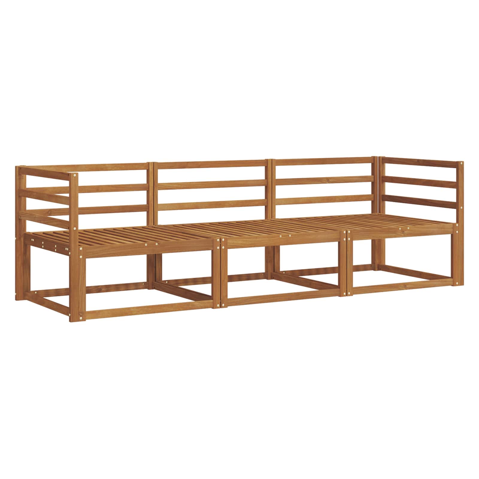 vidaXL Buiten bankenset 3 pcs Naturel Massief Acaciahout