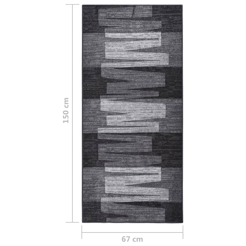 vidaXL Tapijtloper anti-slip 67x150 cm antracietkleurig