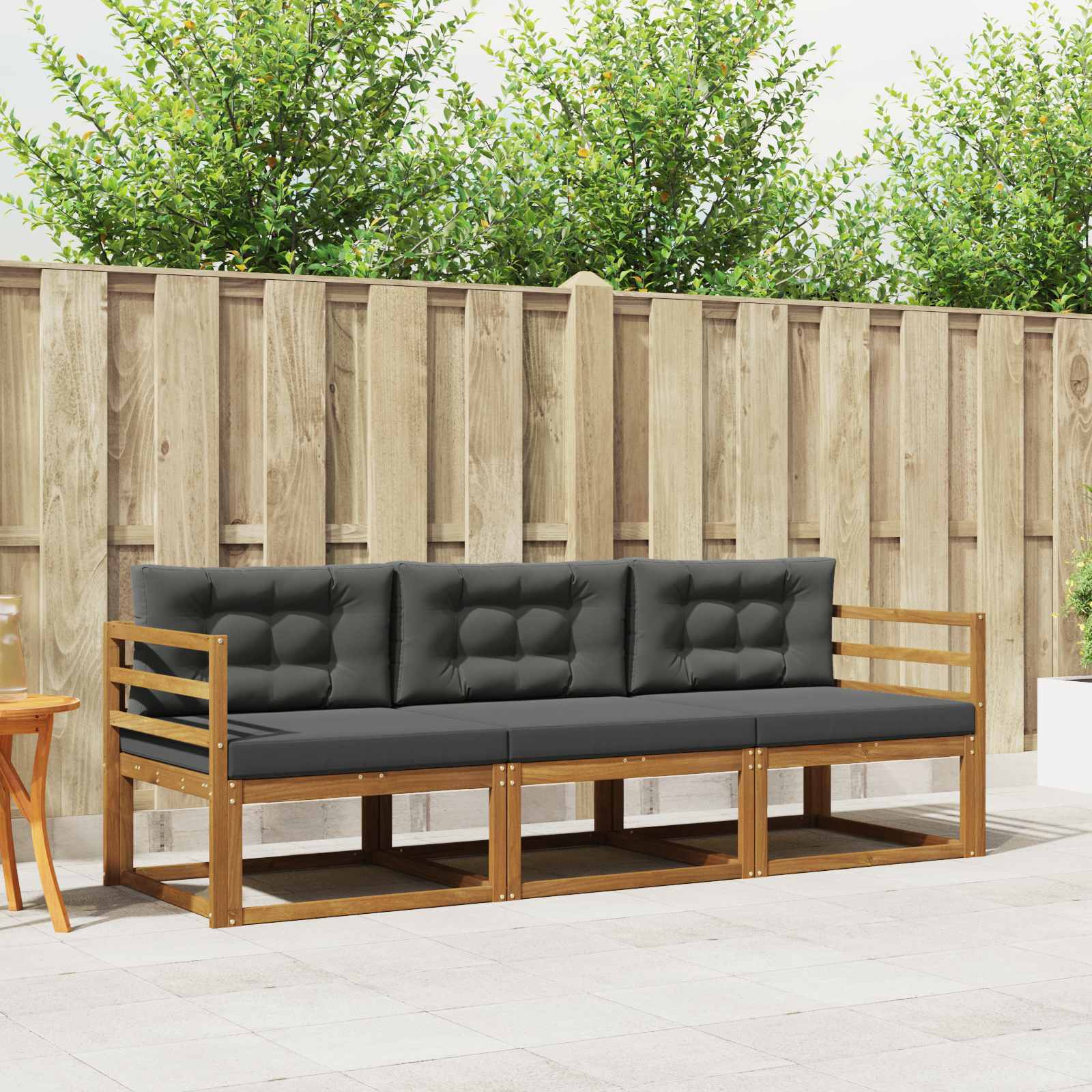 vidaXL Buiten bankenset 3 pcs Naturel Massief Acaciahout
