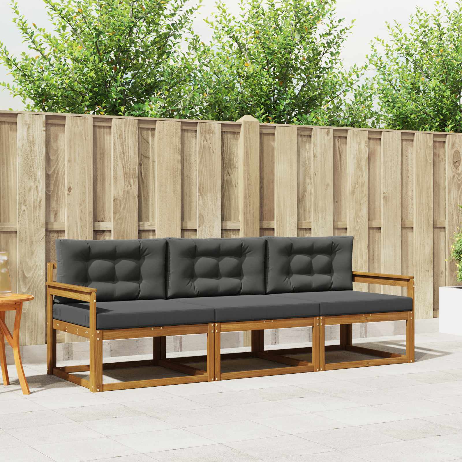 vidaXL Buiten bankenset 3 pcs Naturel Massief Acaciahout