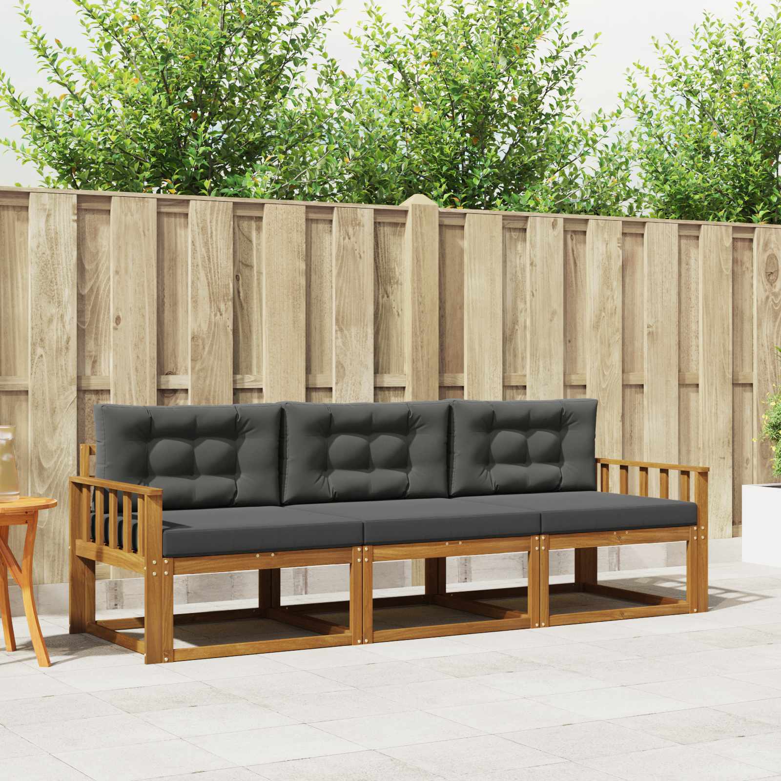 vidaXL Buiten bankenset 3 pcs Naturel Massief Acaciahout