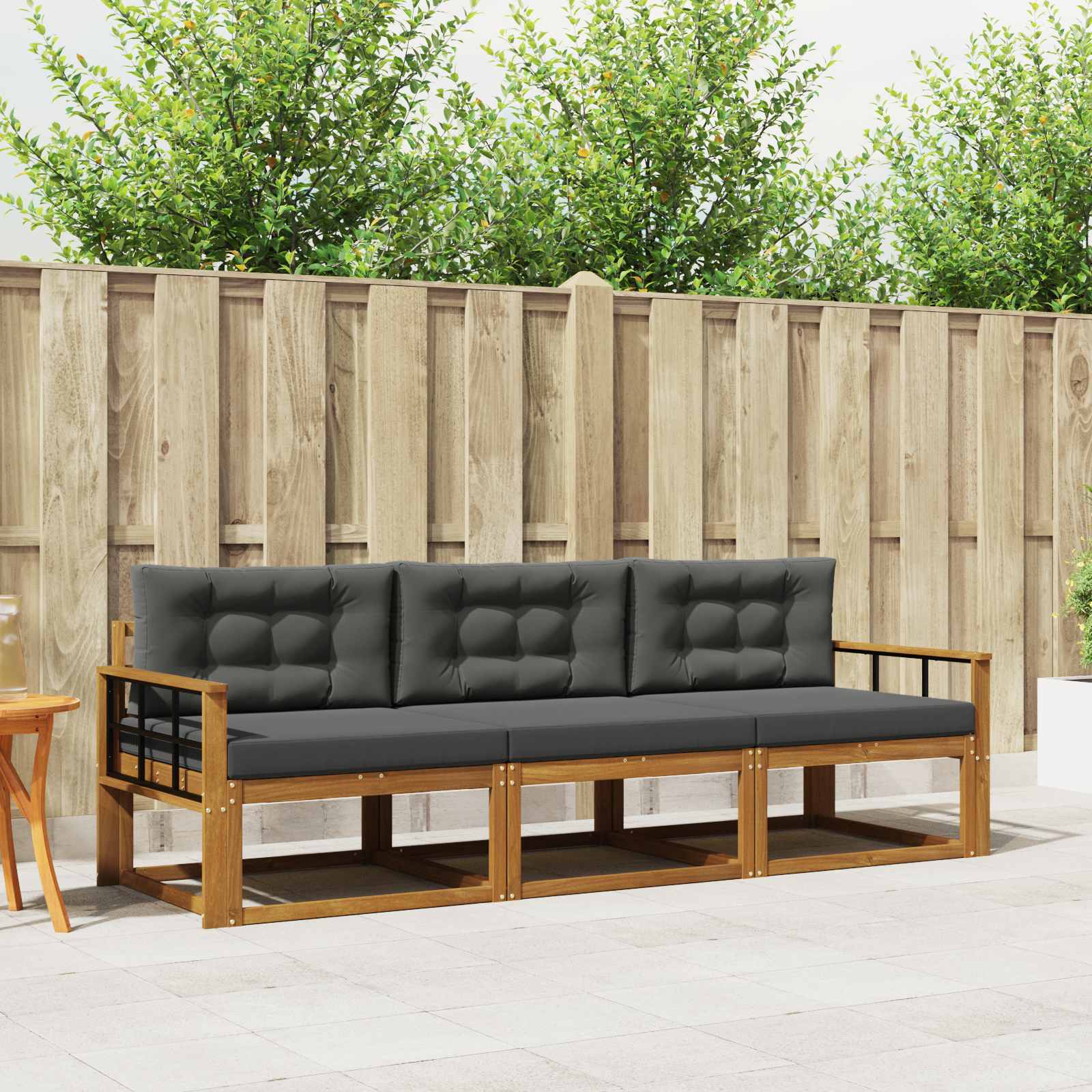vidaXL Buiten bankenset 3 pcs Naturel Massief Acaciahout