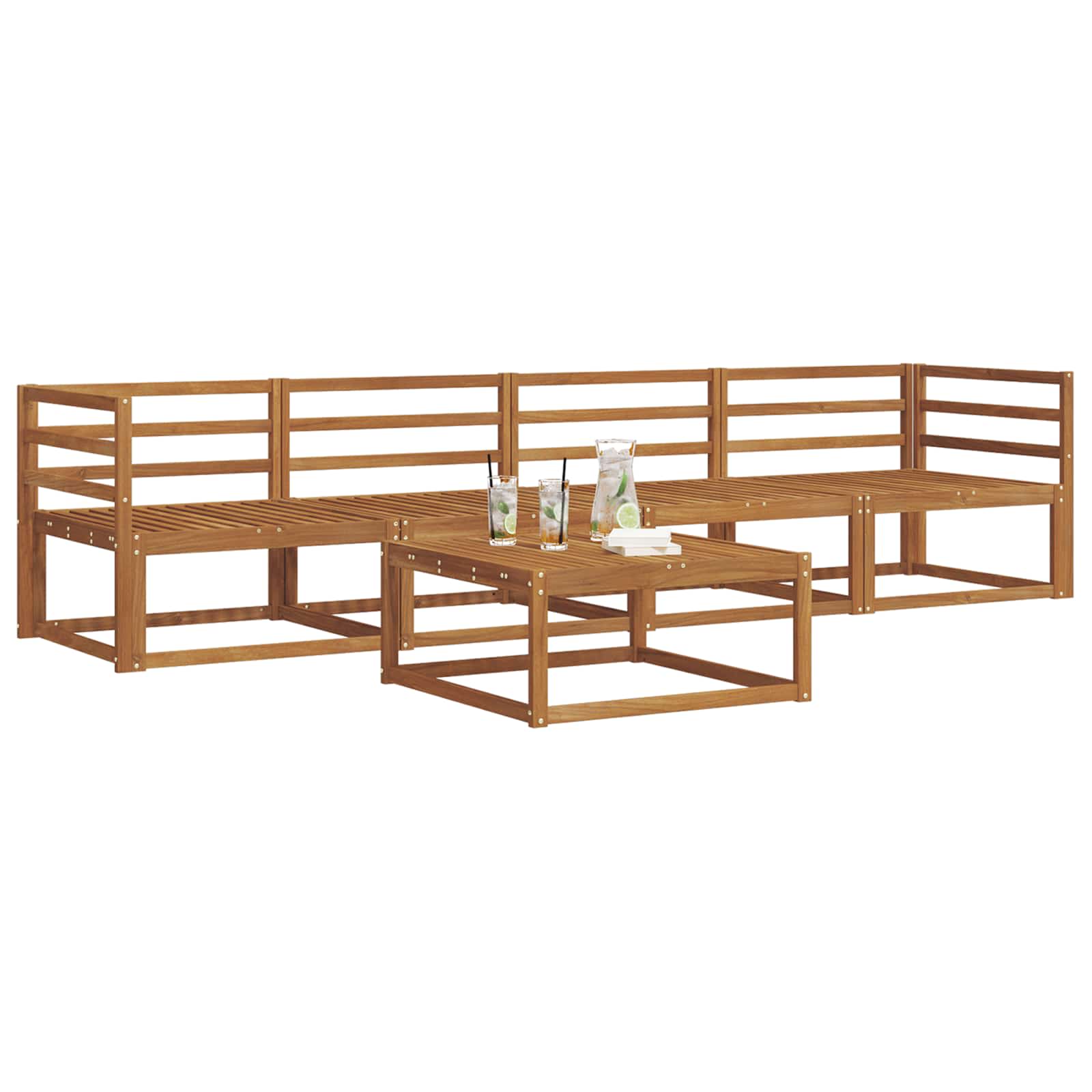 vidaXL Buiten bankenset 5 pcs Naturel Massief Acaciahout