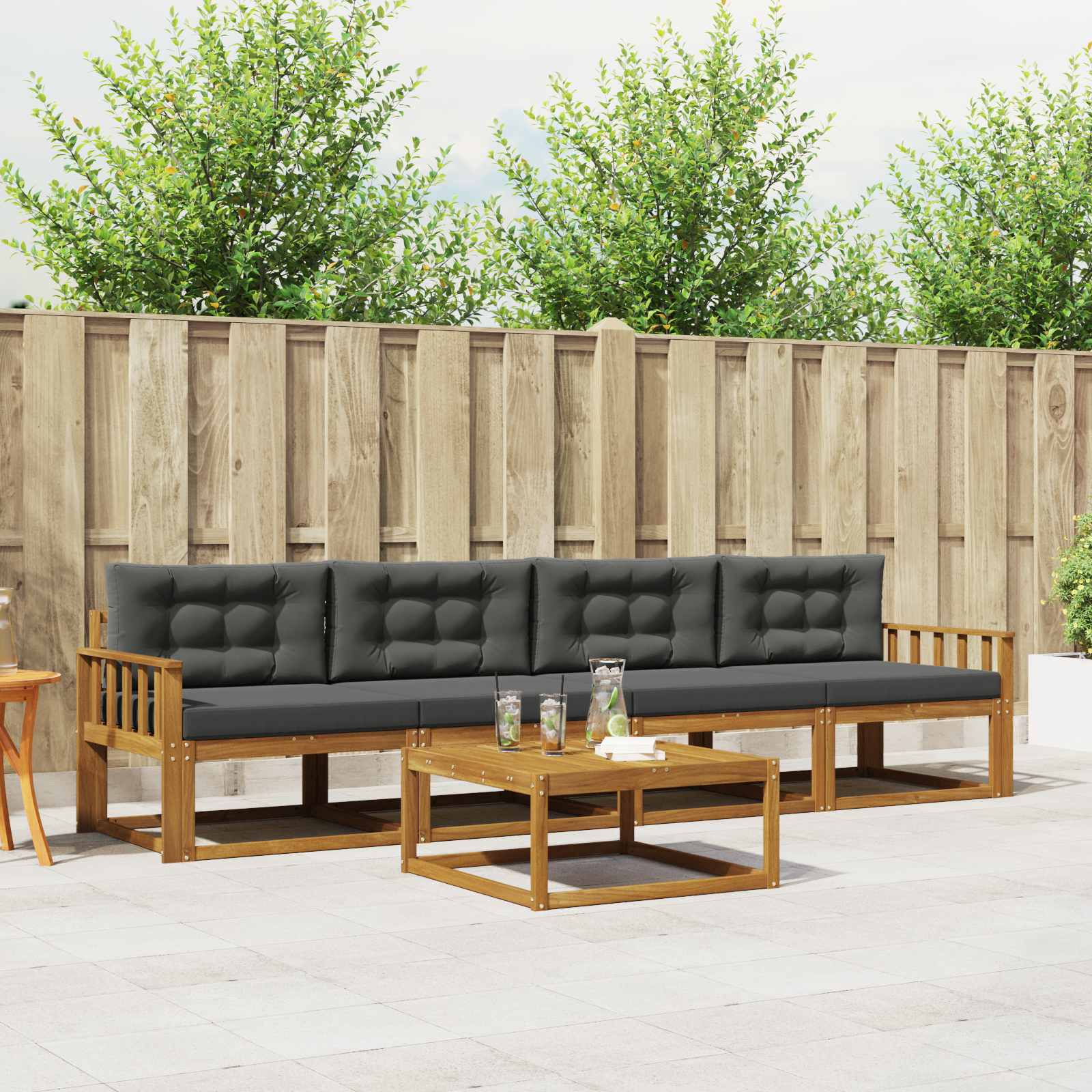 vidaXL Buiten bankenset 5 pcs Naturel Massief Acaciahout