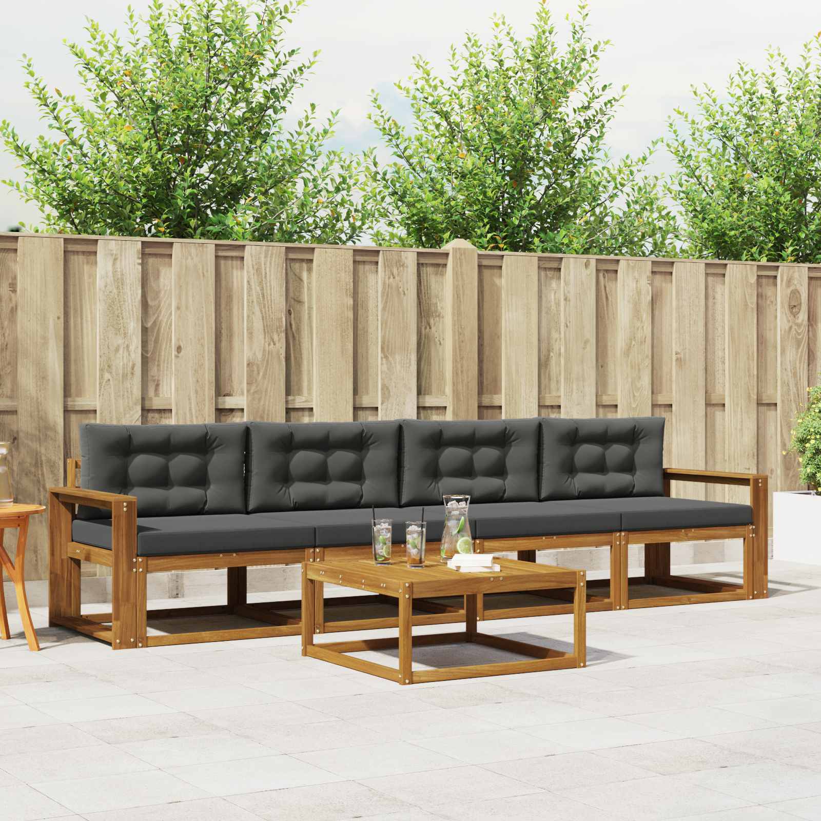 vidaXL Buiten bankenset 5 pcs Naturel Massief Acaciahout