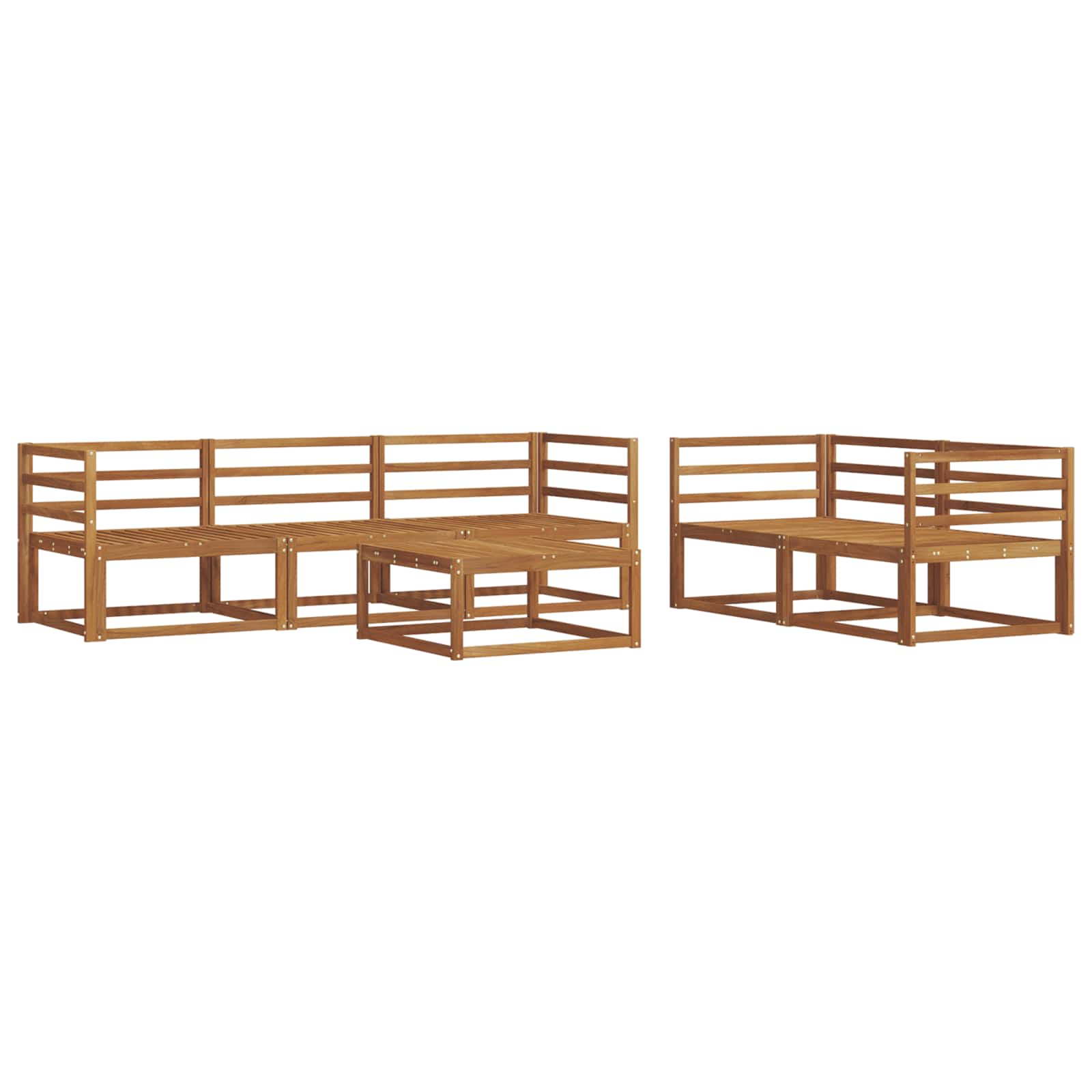 vidaXL Buiten bankenset 6 pcs Naturel Massief Acaciahout