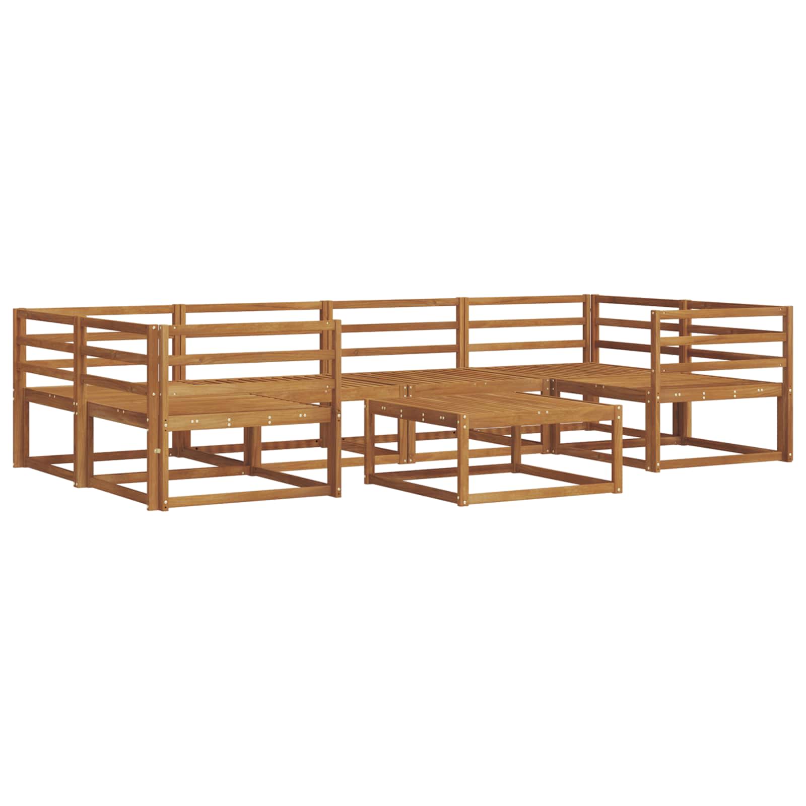 vidaXL Buiten bankenset 7 pcs Naturel Massief Acaciahout