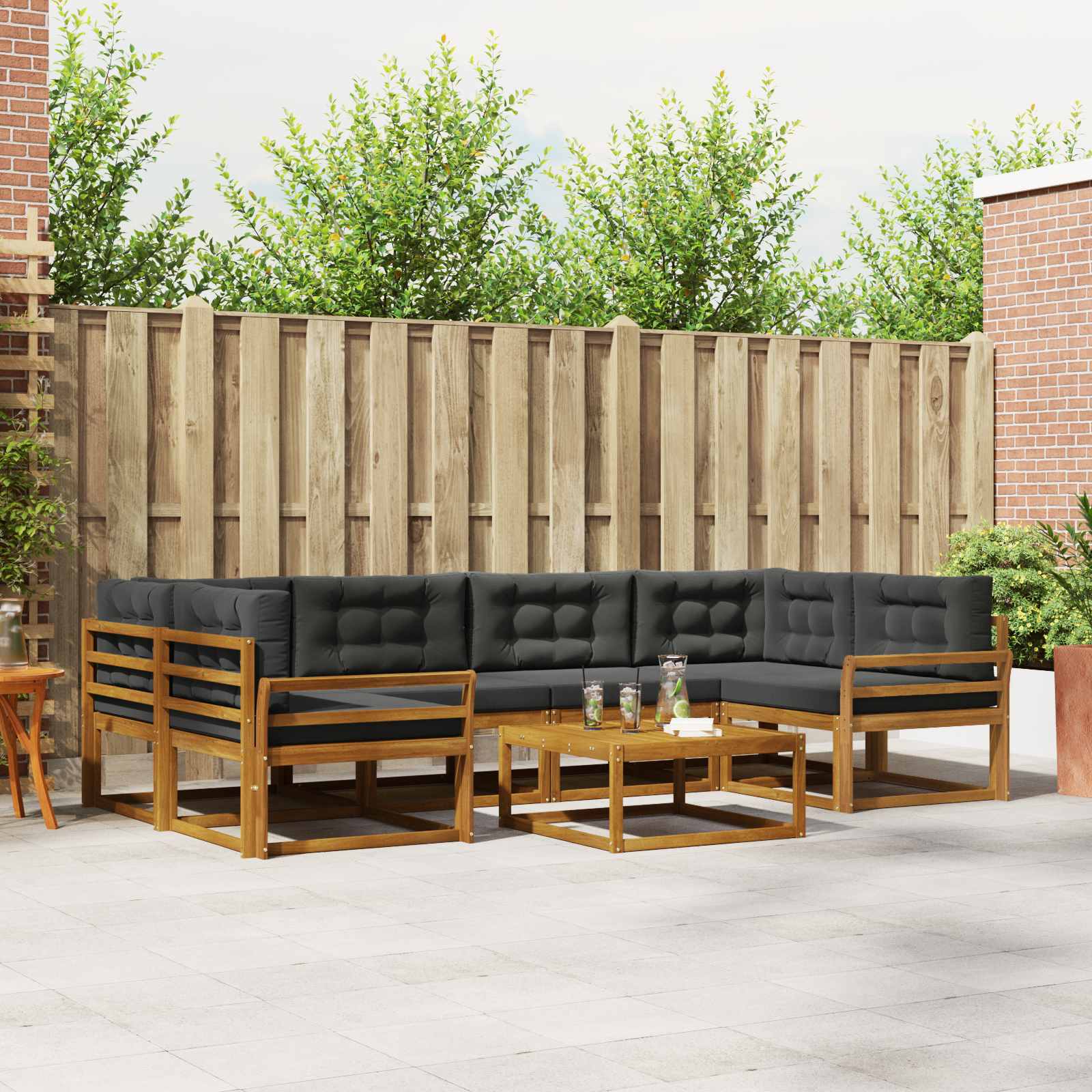 vidaXL Buiten bankenset 7 pcs Naturel Massief Acaciahout