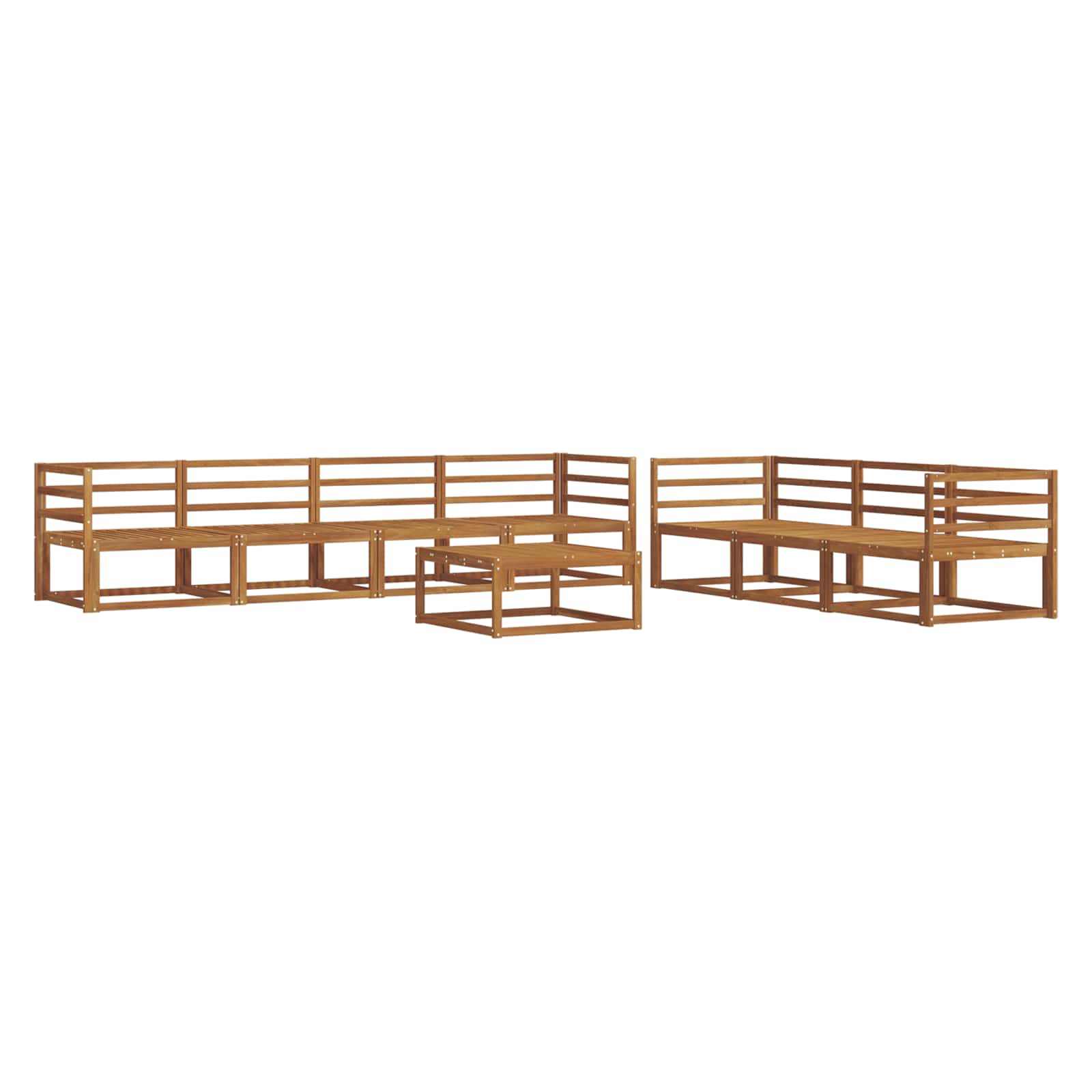 vidaXL Buiten bankenset 8 pcs Naturel Massief Acaciahout