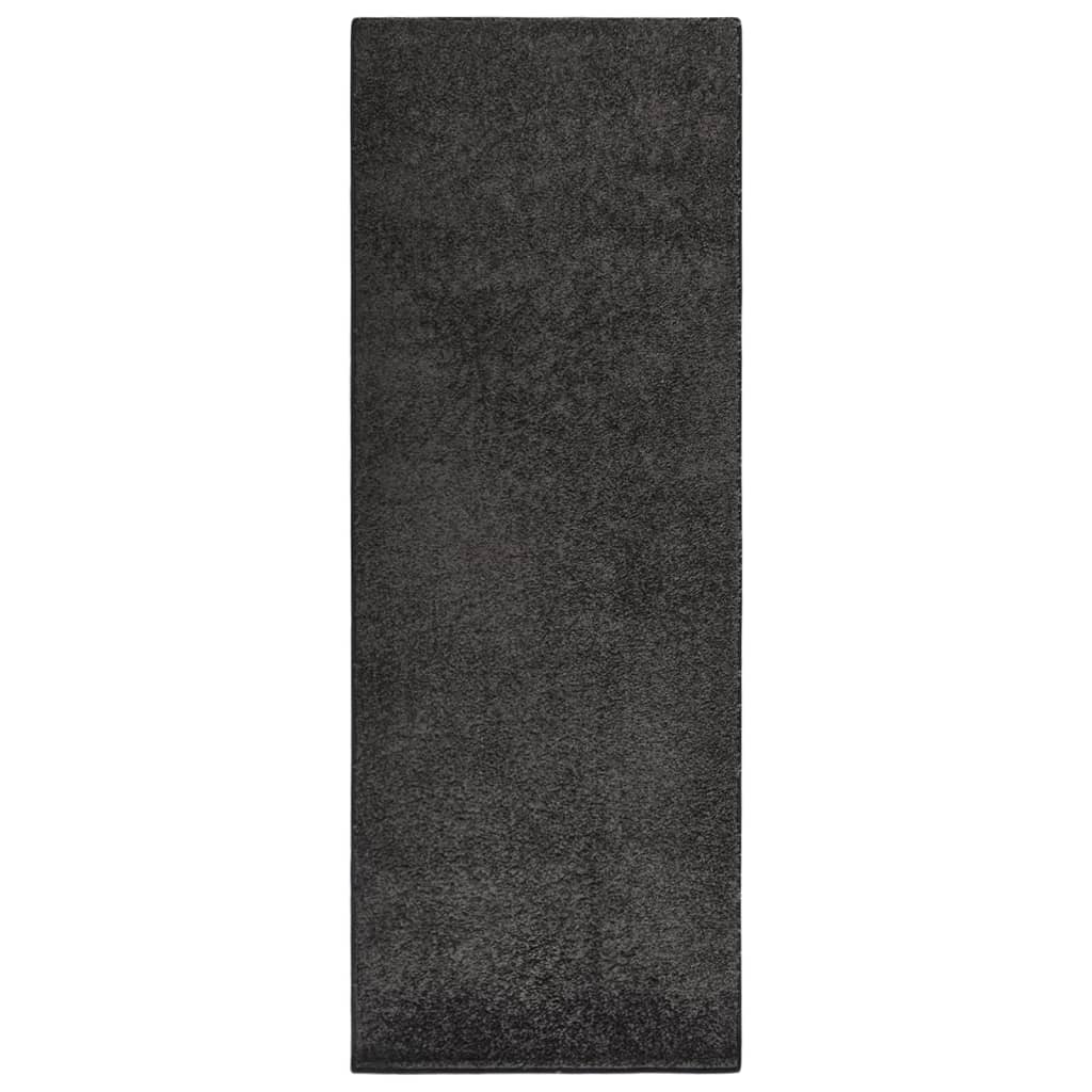 vidaXL Vloerkleed zachte pool anti-slip 67x180 cm antracietkleurig