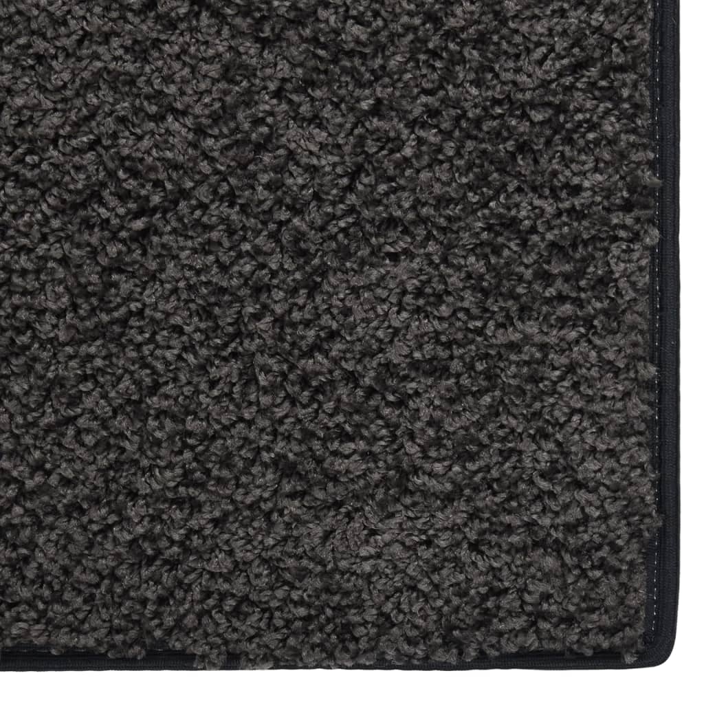 vidaXL Vloerkleed zachte pool anti-slip 67x180 cm antracietkleurig