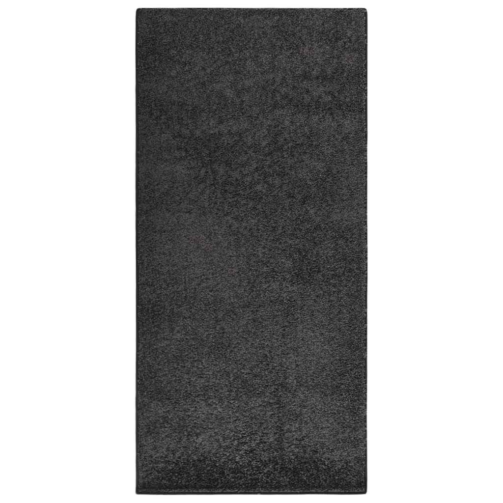 vidaXL Vloerkleed zachte pool anti-slip 67x180 cm antracietkleurig