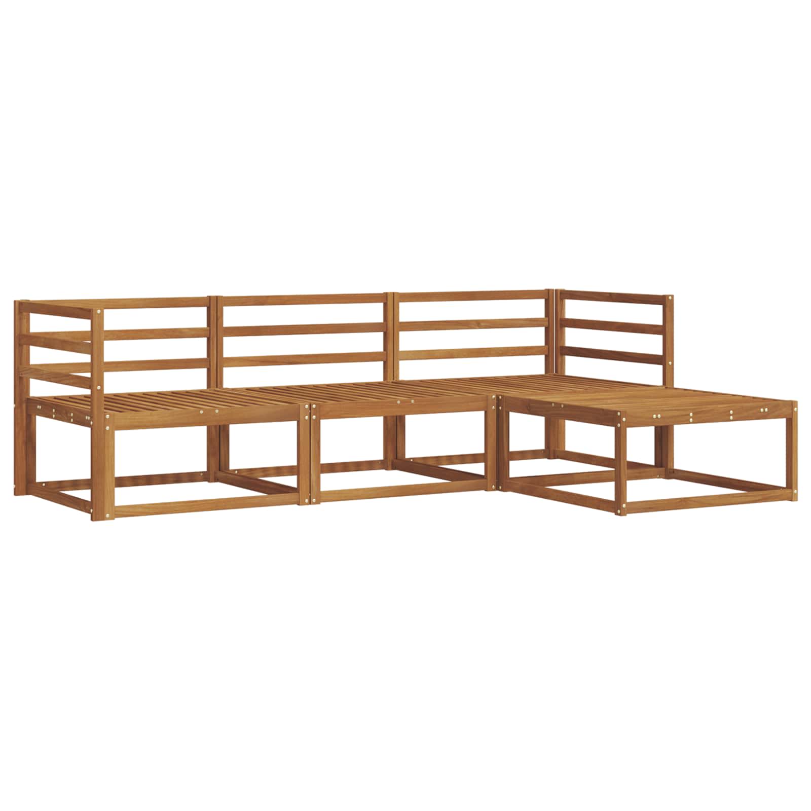 vidaXL Buiten bankenset 4 pcs Naturel Massief Acaciahout