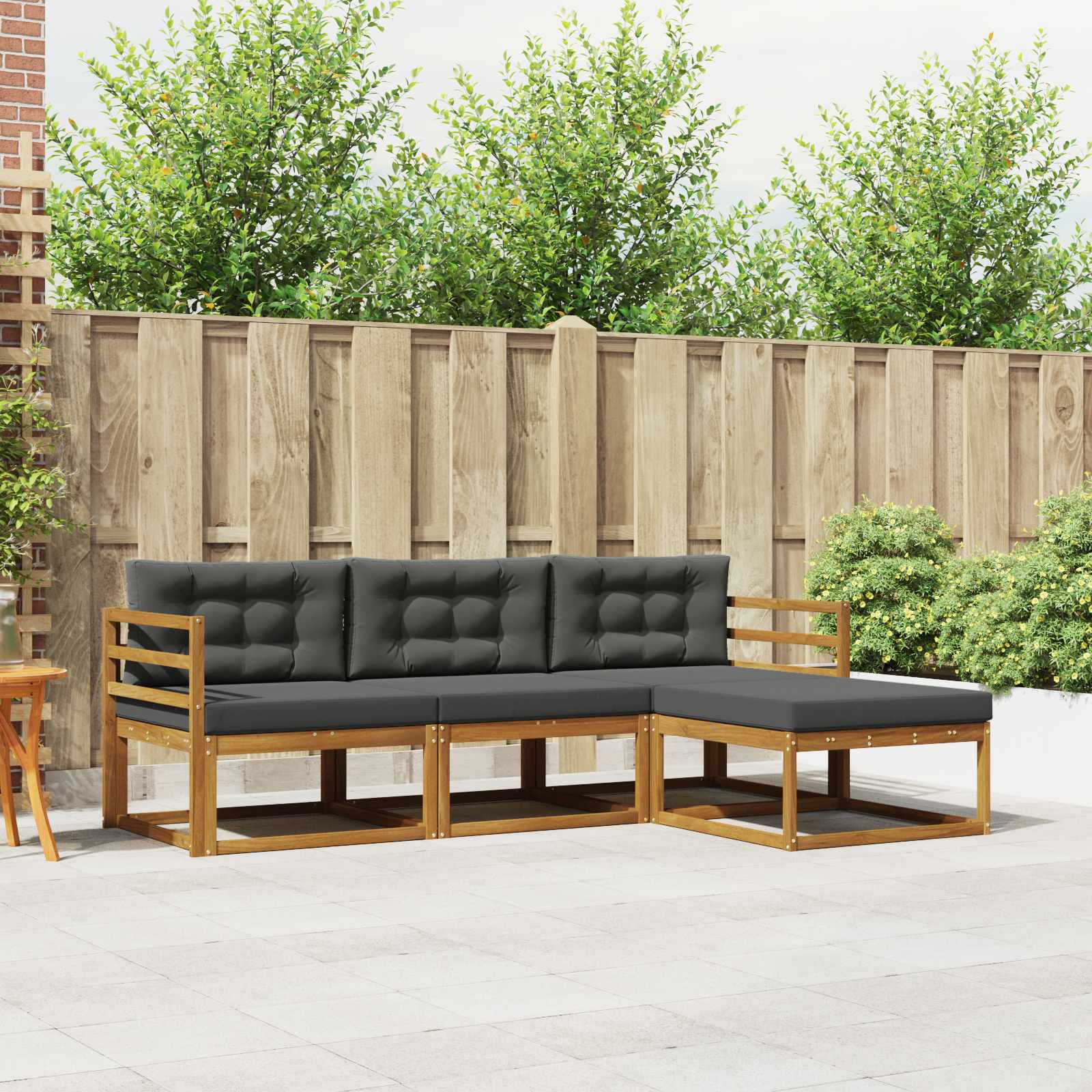 vidaXL Buiten bankenset 4 pcs Naturel Massief Acaciahout