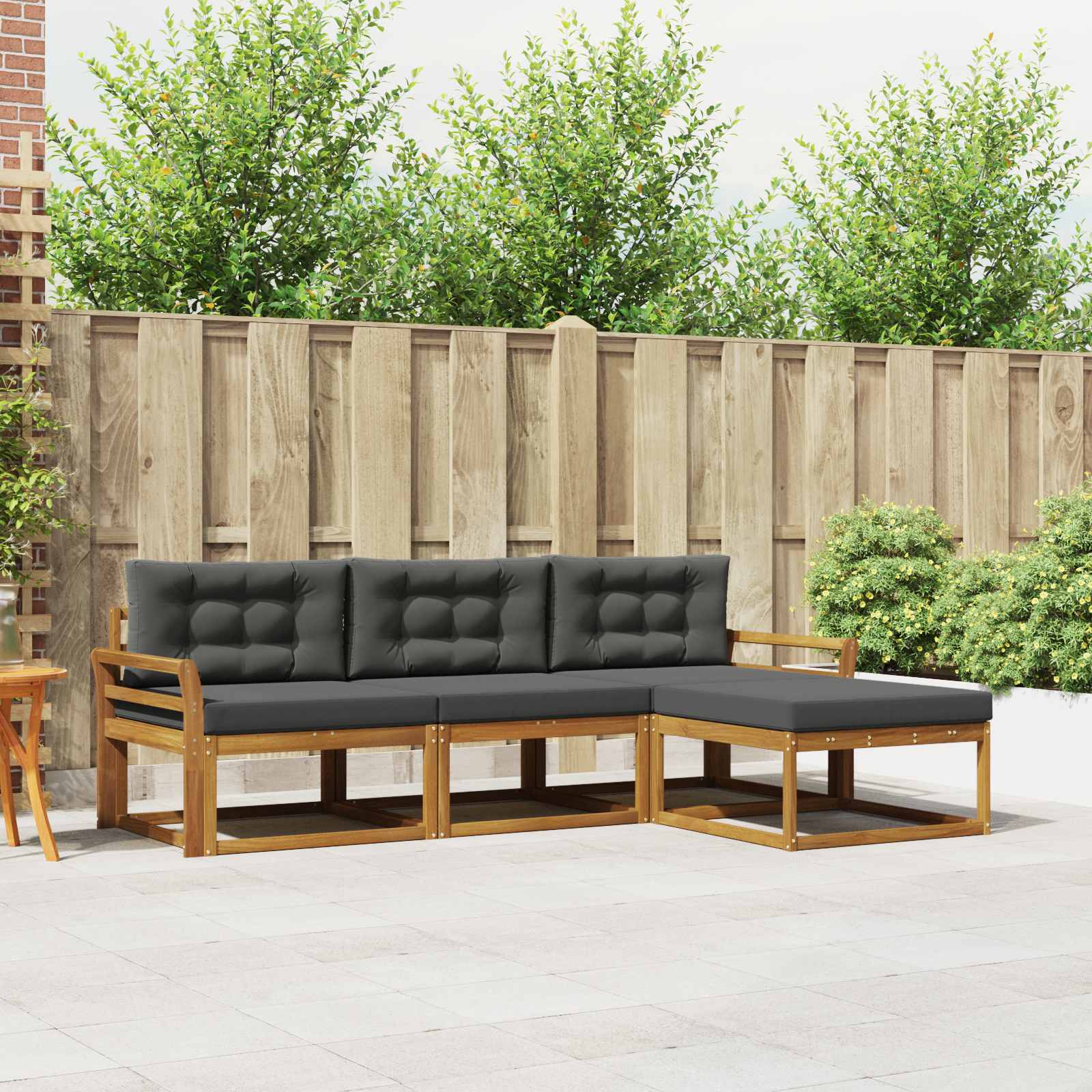 vidaXL Buiten bankenset 4 pcs Naturel Massief Acaciahout