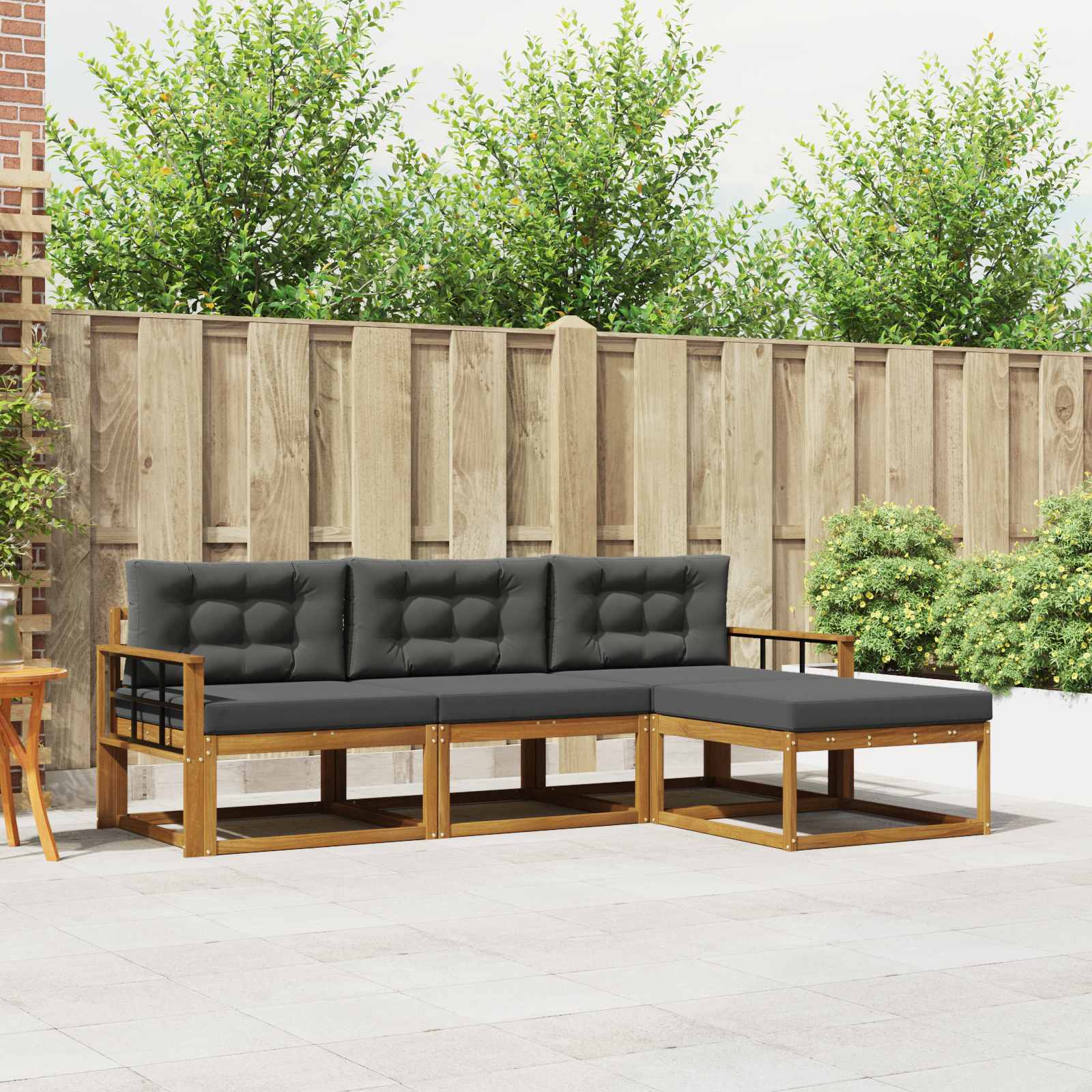 vidaXL Buiten bankenset 4 pcs Naturel Massief Acaciahout