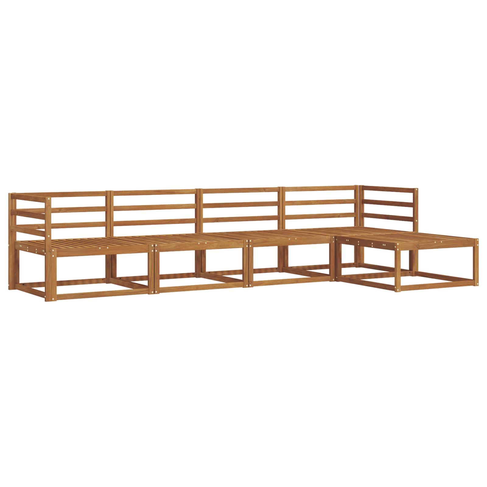 vidaXL Buiten bankenset 5 pcs Naturel Massief Acaciahout