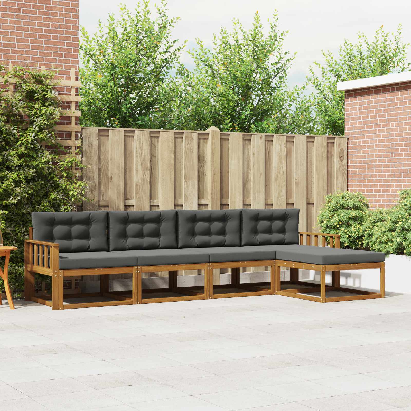 vidaXL Buiten bankenset 5 pcs Naturel Massief Acaciahout