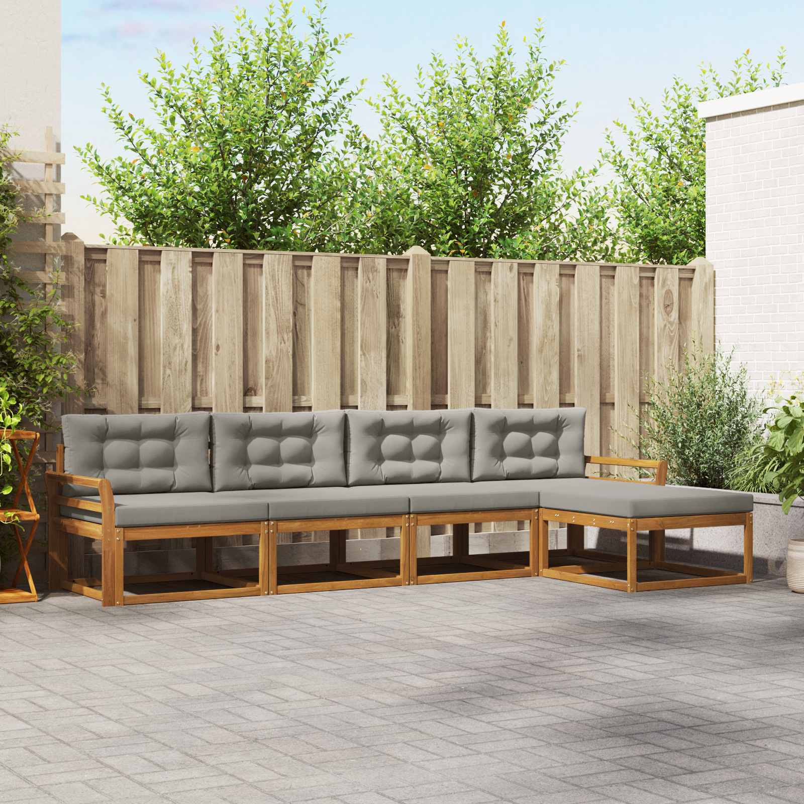vidaXL Buiten bankenset 5 pcs Naturel Massief Acaciahout